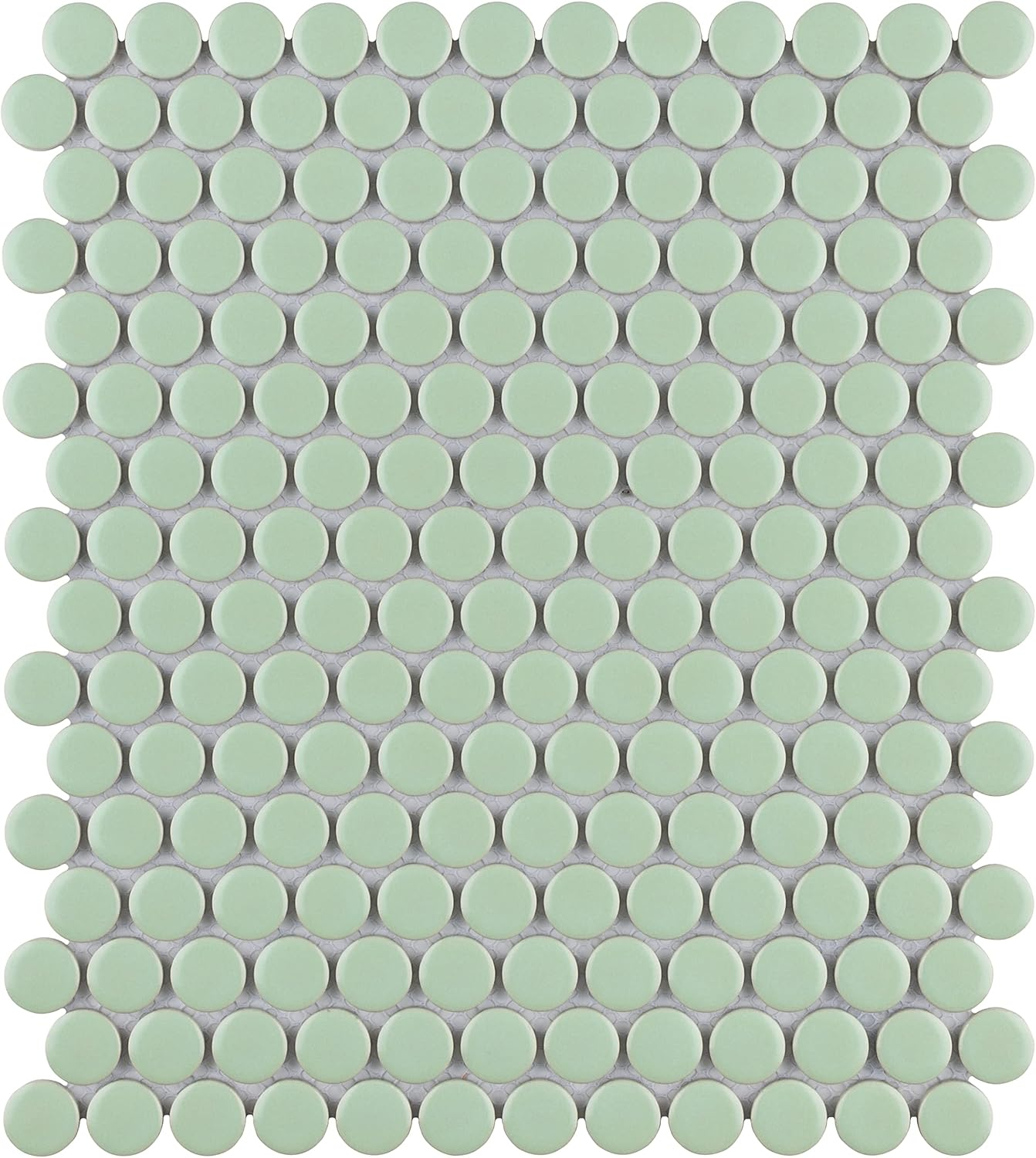 Metro Penny Matte Light Green Porcelain Mosaic Tile