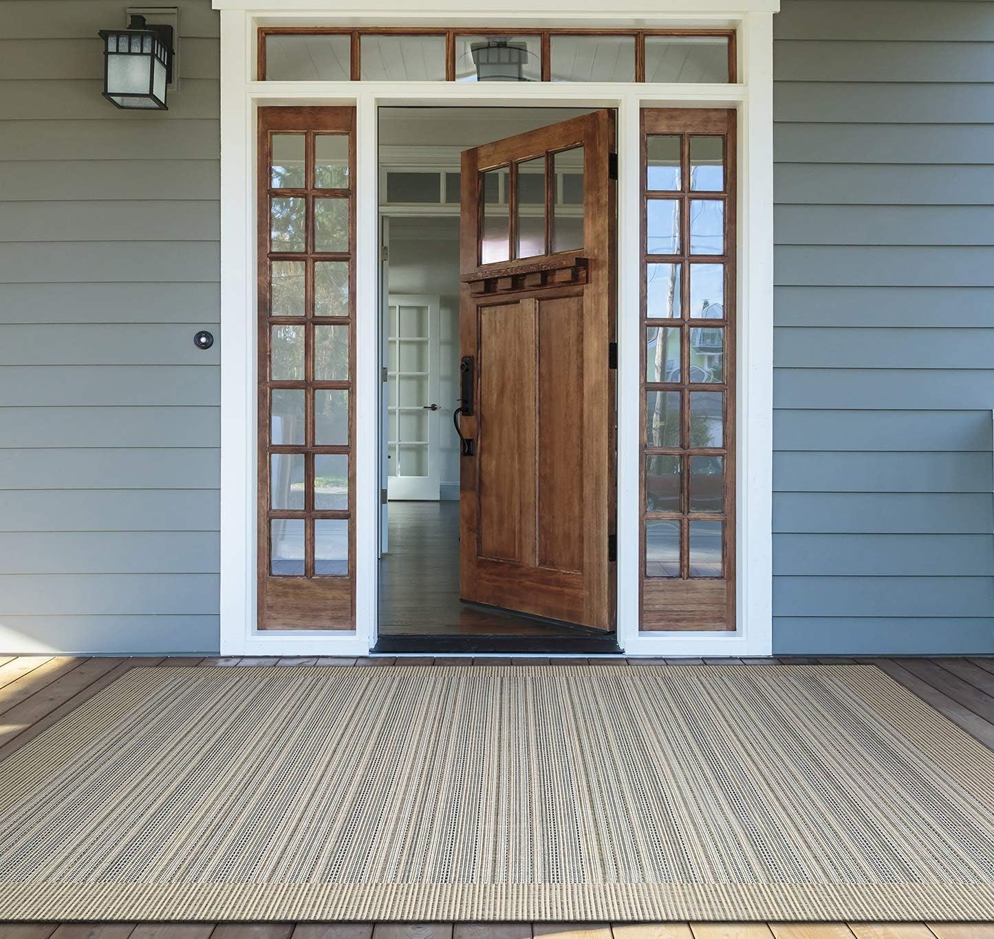 Couristan Monaco Bowline Indoor / Outdoor Area Rug, Cocoa Natural-Ivory, 3'9" x 5'5"