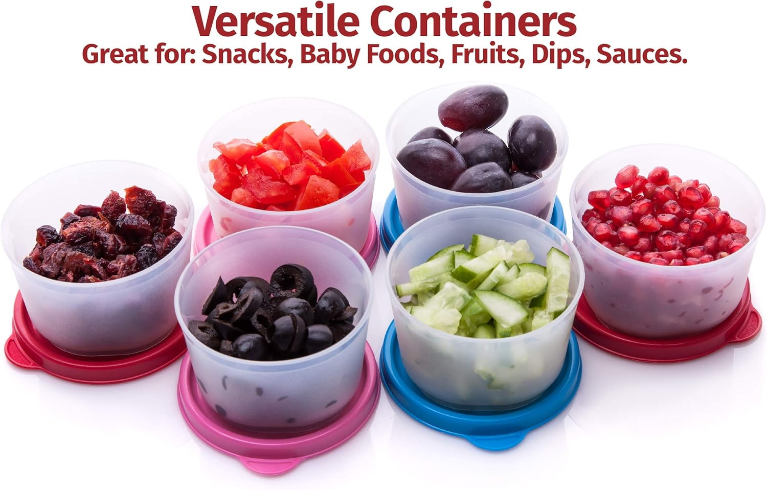 Signora Ware Reusable Airtight Food Prep Storage Containers with Lids, Set of 6 4-Oz