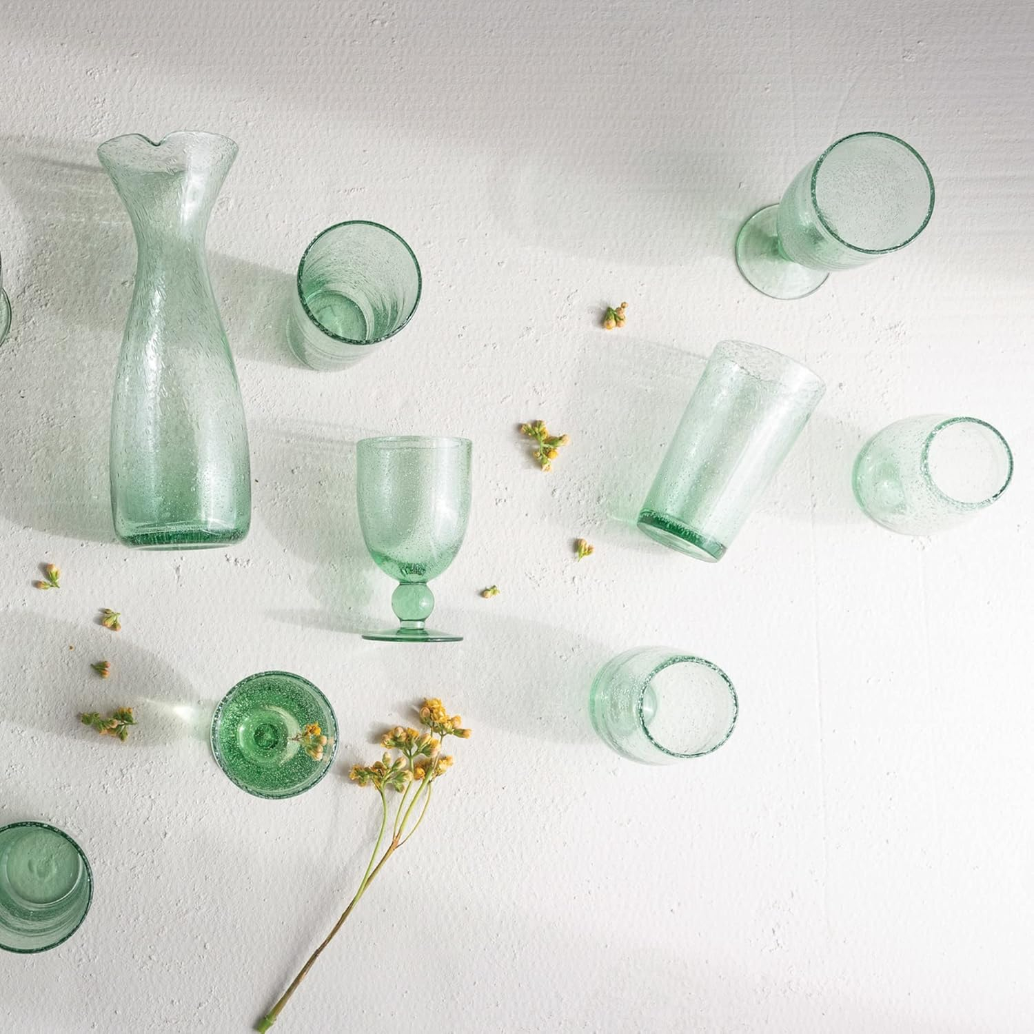 Creative Co-Op Creative Co-Op Bubble Drinking Glass, Transparent, Set of 3