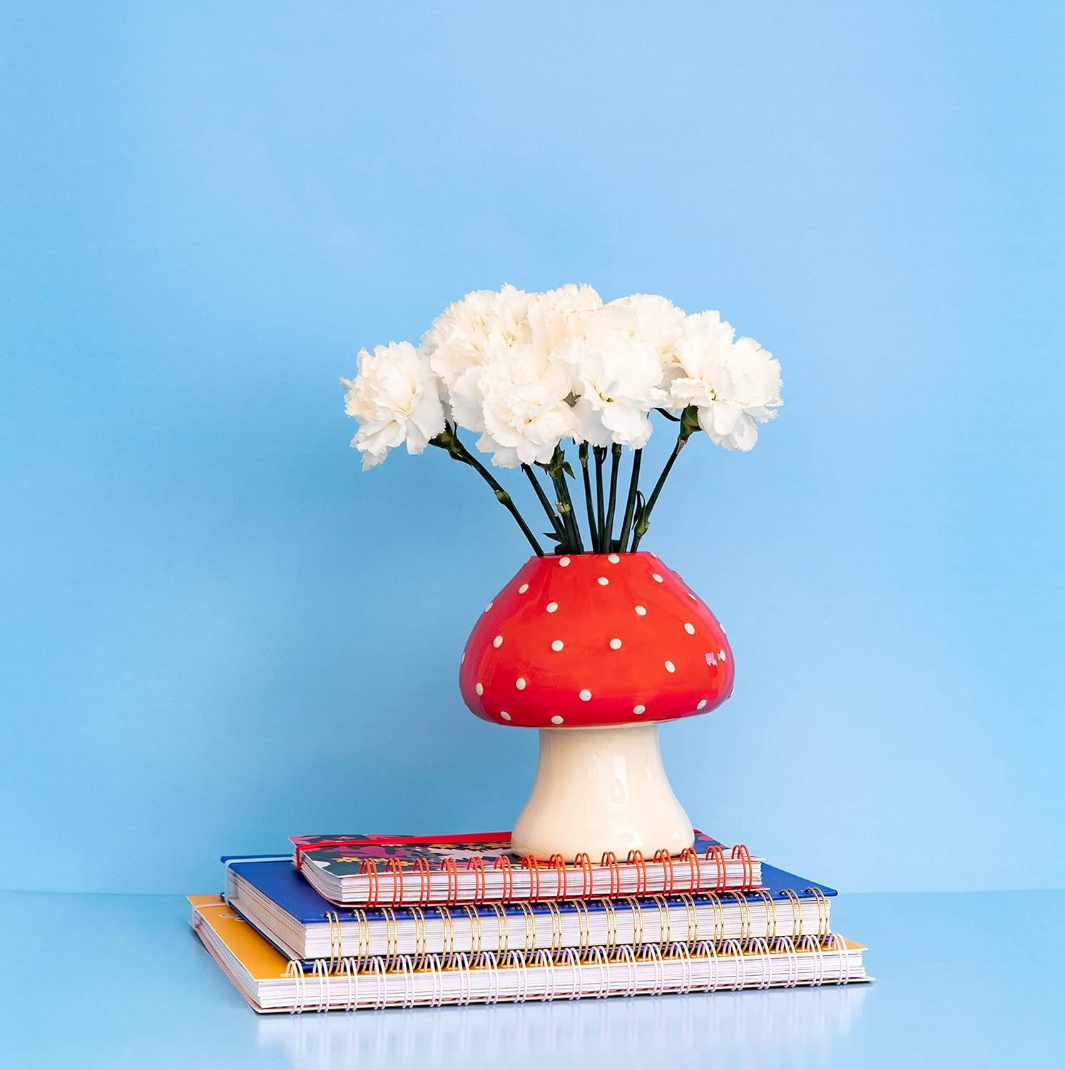 ban.do Decorative Mushroom Vase, Trendy Flower Vase, Cottagecore Room Decor, Unique Ceramic Vase for Home/Kitchen/Office Decorations