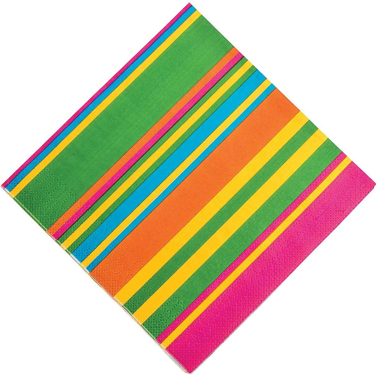 Fiesta Multicolor Striped Paper Luncheon Napkins, 16 Count