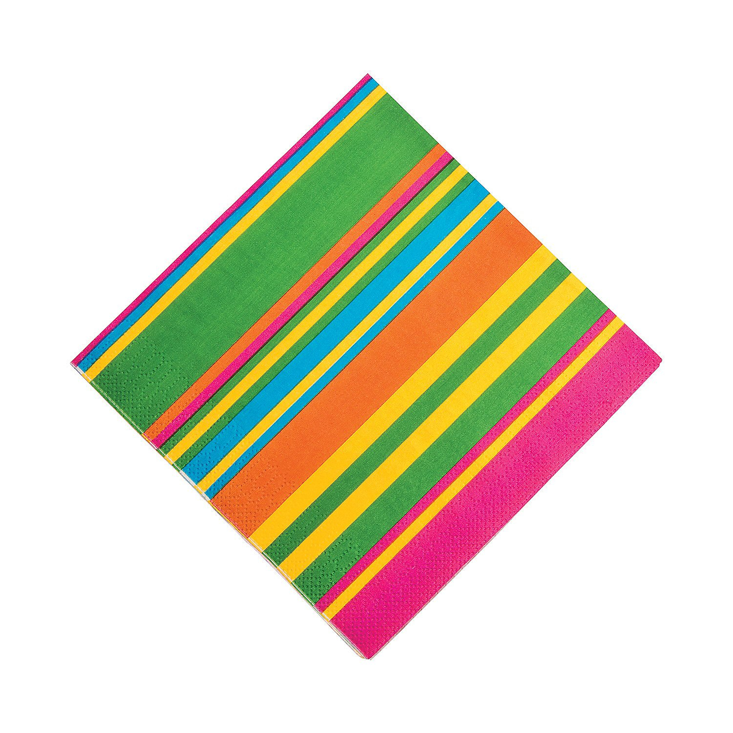 Fiesta Multicolor Striped Paper Luncheon Napkins, 16 Count