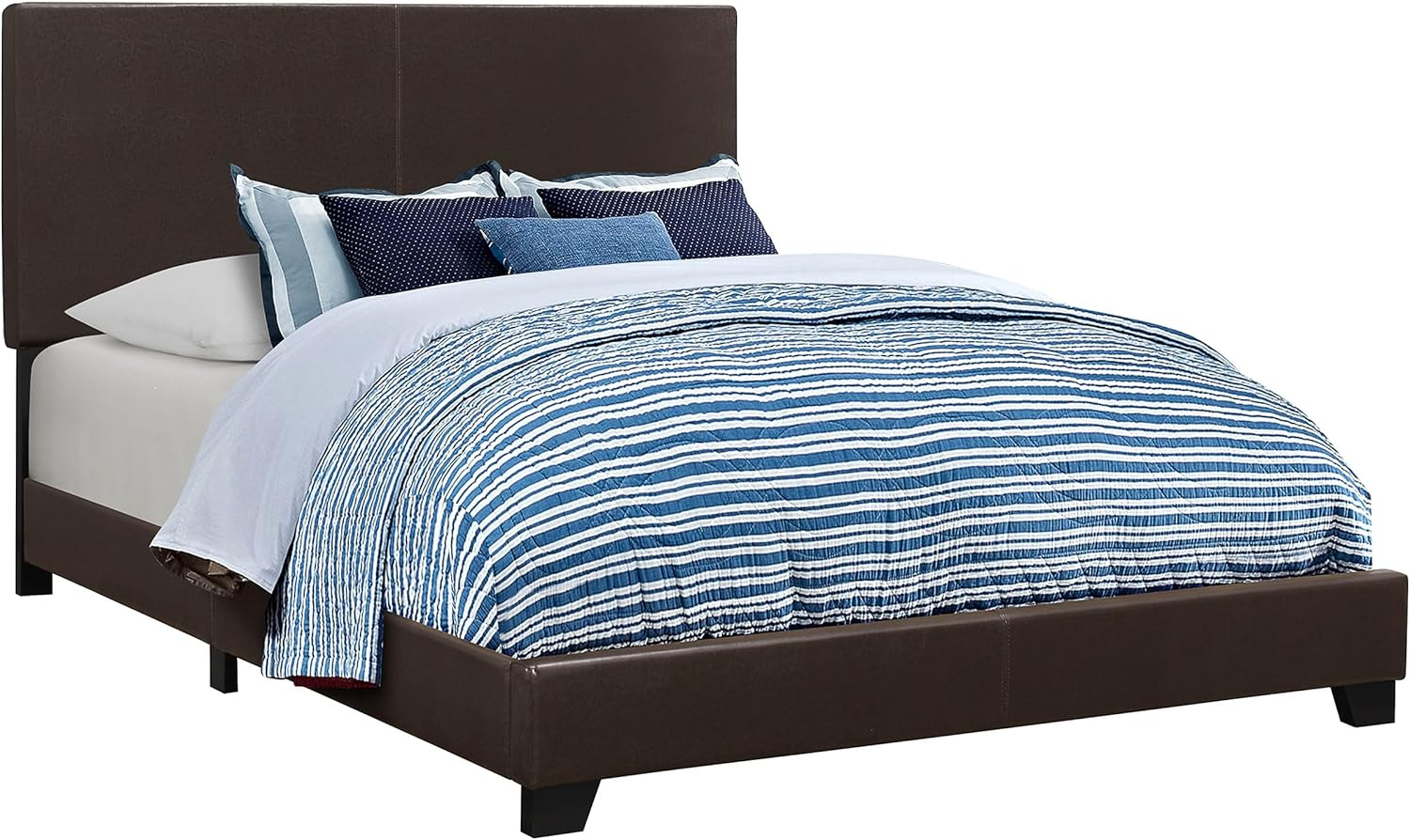 Dorian Upholstered Queen Bed, Brown