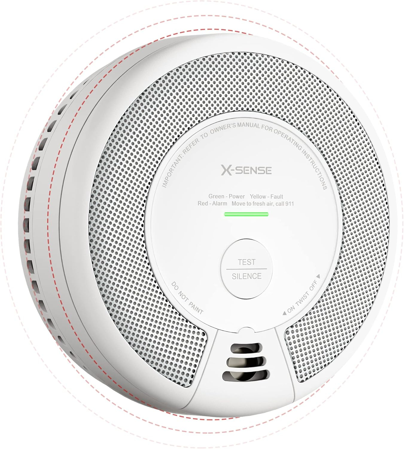 X-Sense Wireless Interconnected Combination Smoke and Carbon Monoxide Detector, 10-Year Battery Powered Fire and CO Alarm, SC06-W, Pack of 1