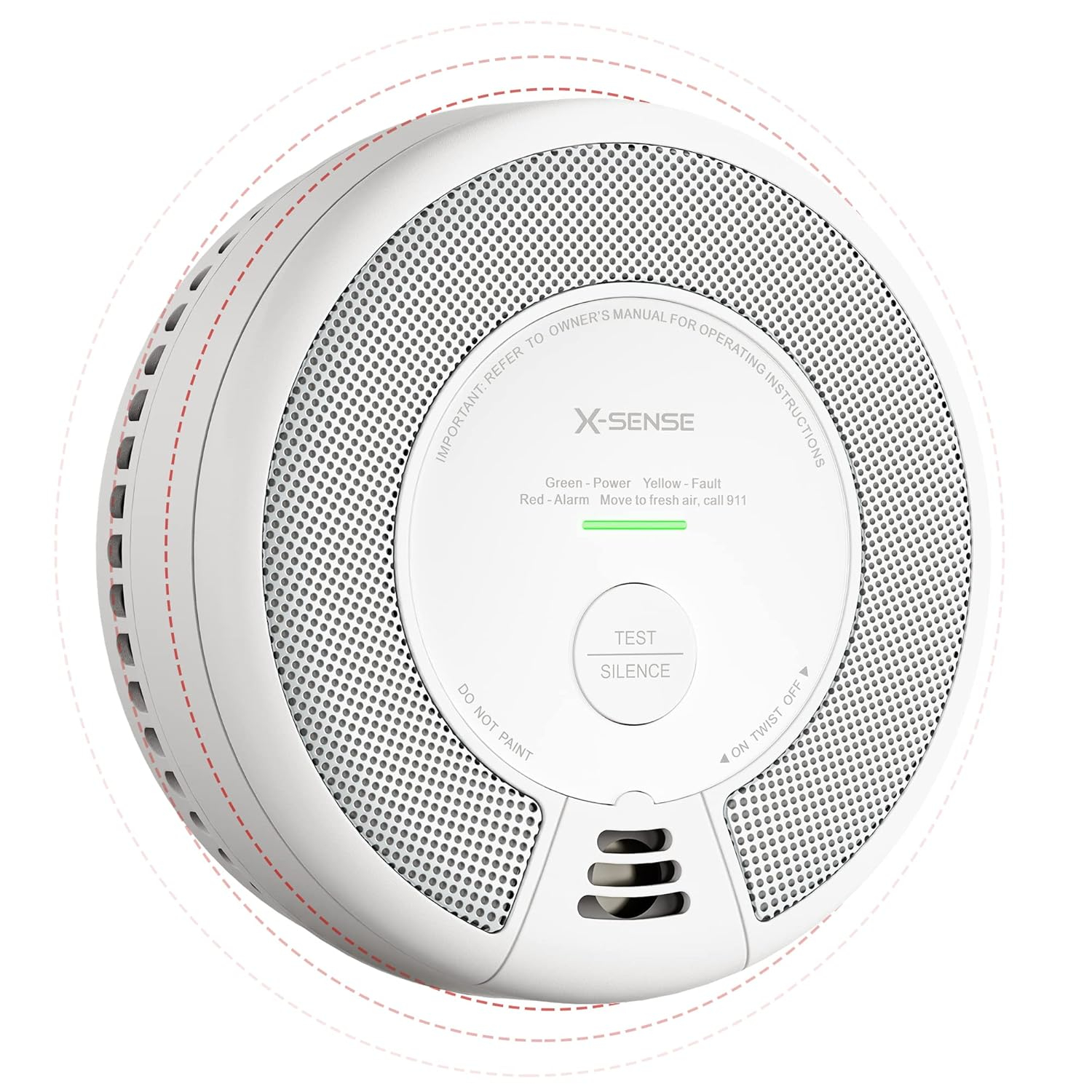 X-Sense Wireless Interconnected Combination Smoke and Carbon Monoxide Detector, 10-Year Battery Powered Fire and CO Alarm, SC06-W, Pack of 1