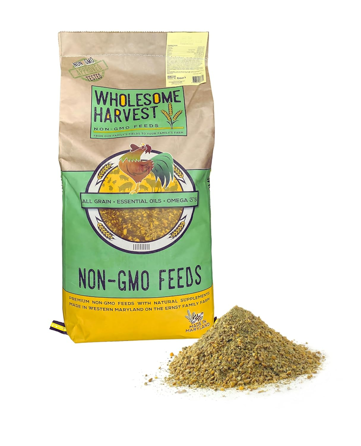 Wholesome Harvest Non-GMO Chicken Feed with Essential Oils - 40 lb