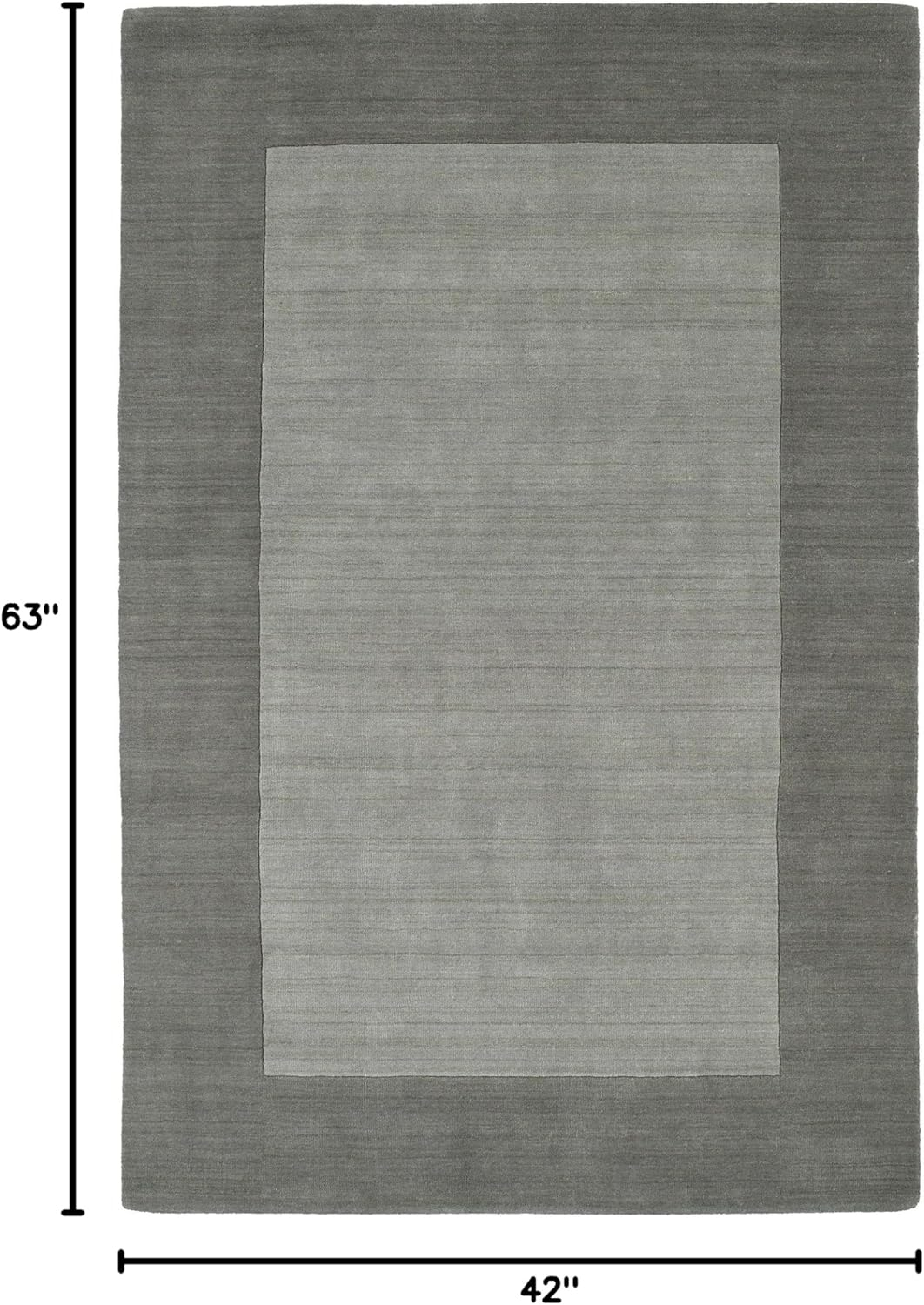 Gray Hand-Tufted Wool Rectangular Area Rug