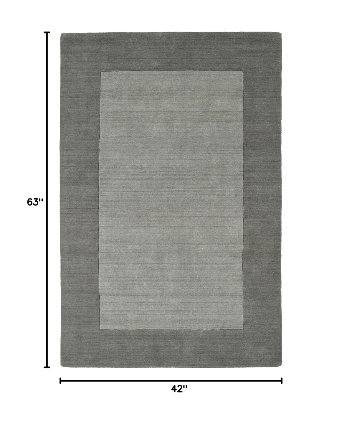 Gray Hand-Tufted Wool Rectangular Area Rug