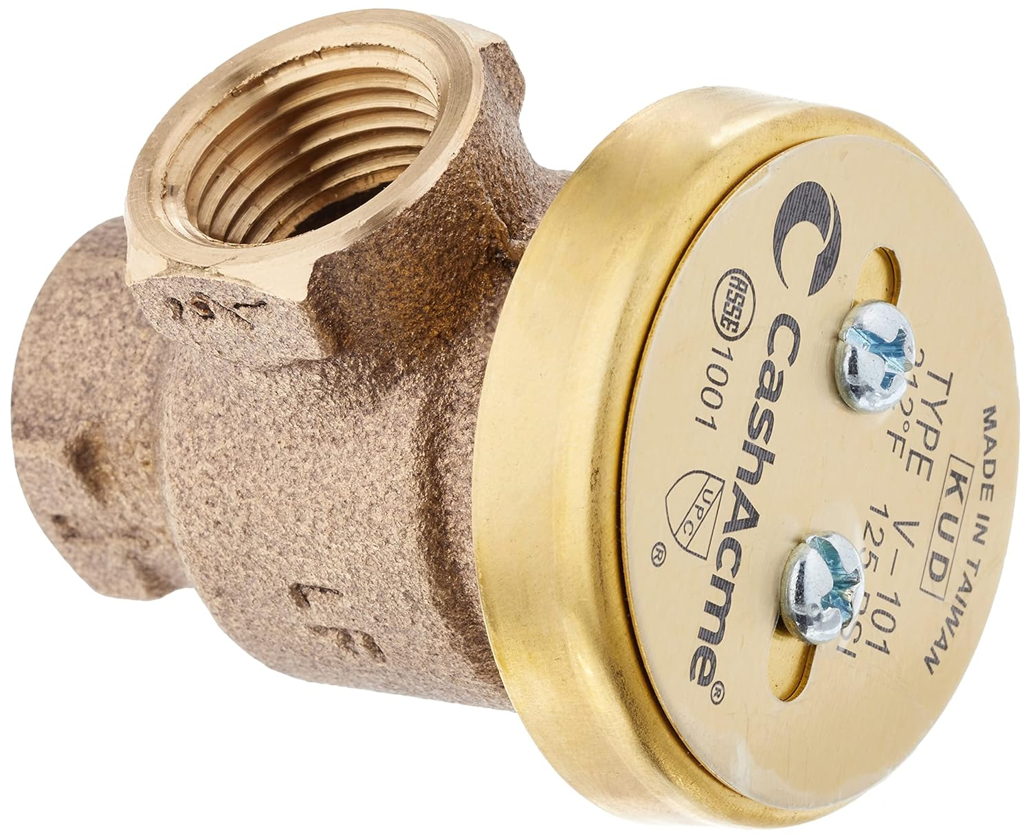 Cash Acme 1/2 Inch V-101 Anti-Siphon Vacuum Breaker, Brass Plumbing Fitting, 17383-0000F