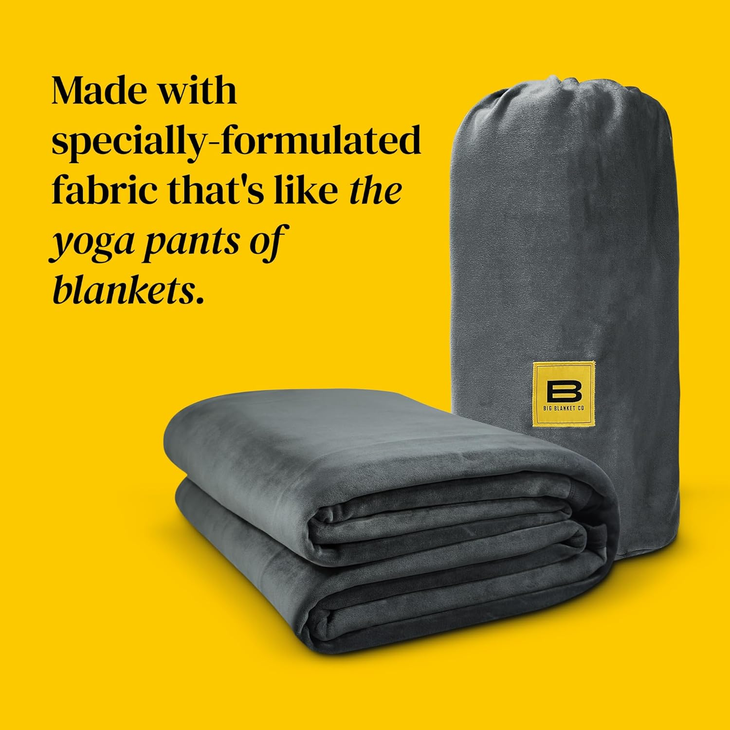 Big Blanket Co Original Stretch Smoke Grey | Extra Large 100 Square Feet | Soft, Giant That Fits The Whole Family | The Biggest, Best of 2025