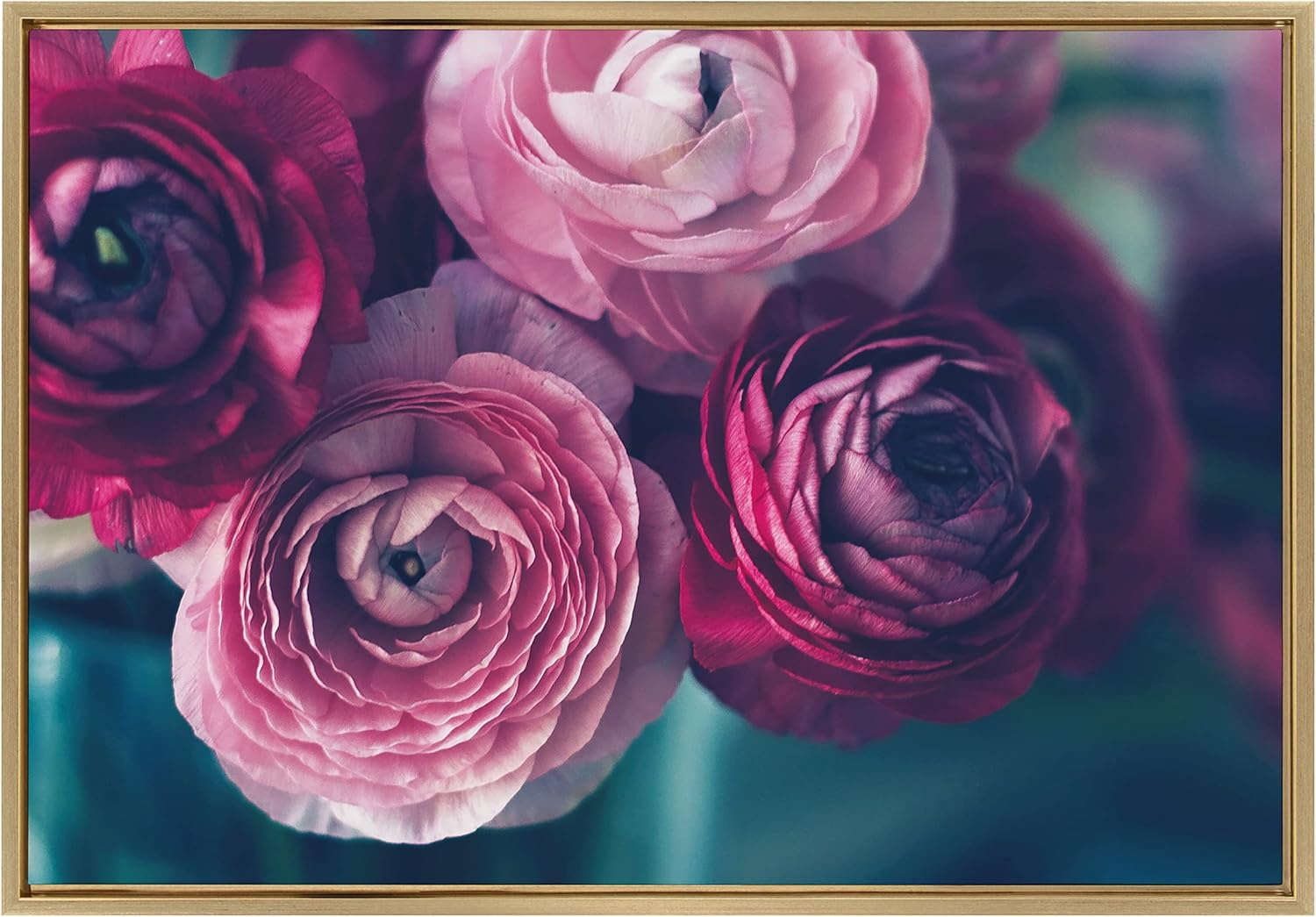 Gold Framed Floral Canvas Print, 23x33