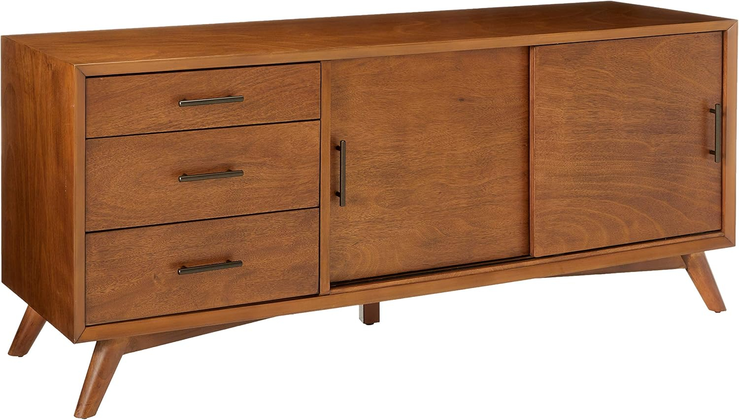 Alpine Furniture Flynn Large Wood TV Console in Acorn Brown