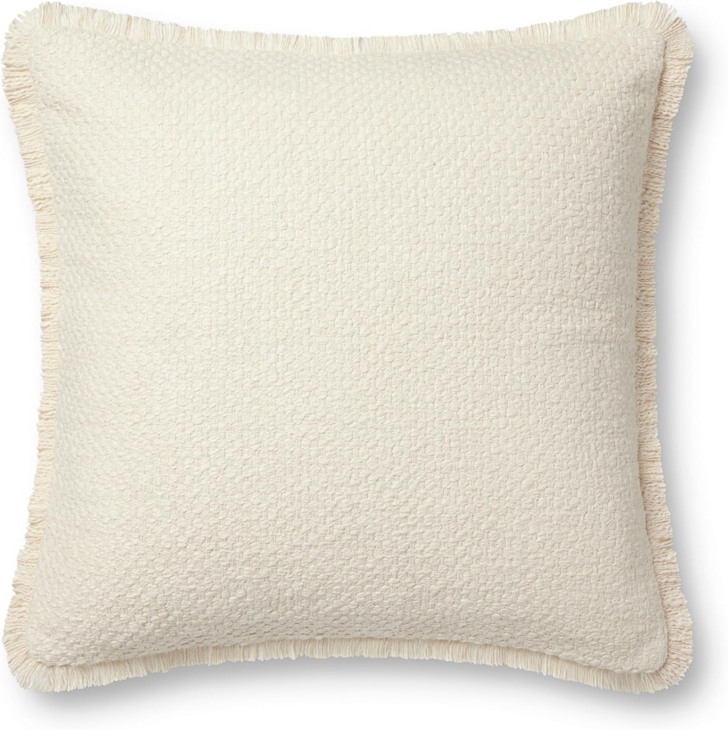 Olive Green 22'' x 22'' Cotton Blend Fringe Pillow