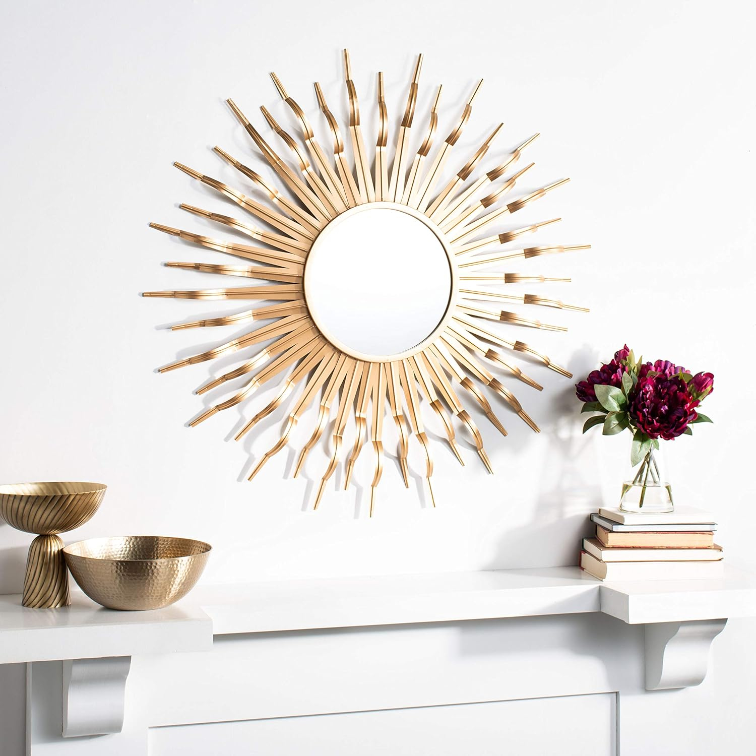 Safavieh Naya 35 in. Radiant Lines Round Sunburst Mirror