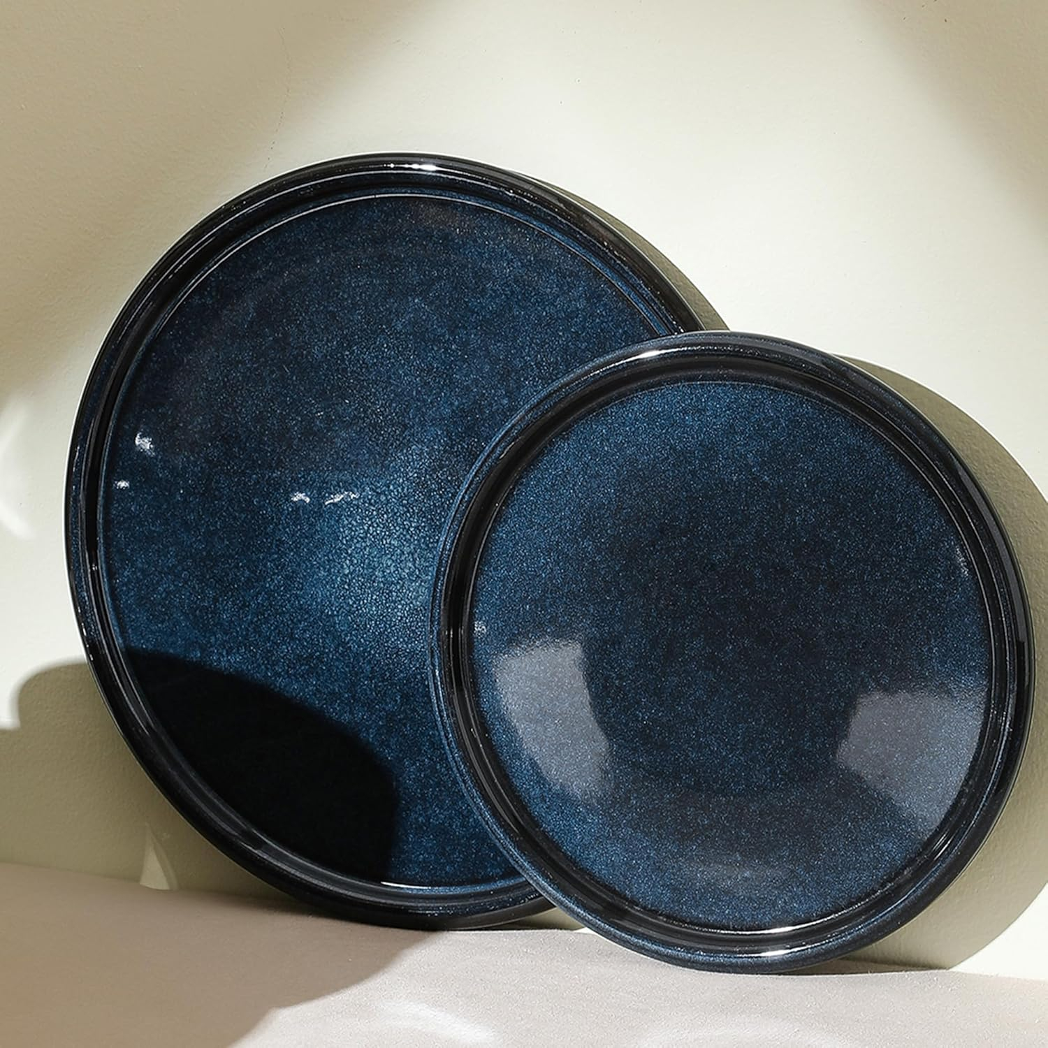 Eden 4-Piece Dark Blue Stoneware Full Set (Service for 4)