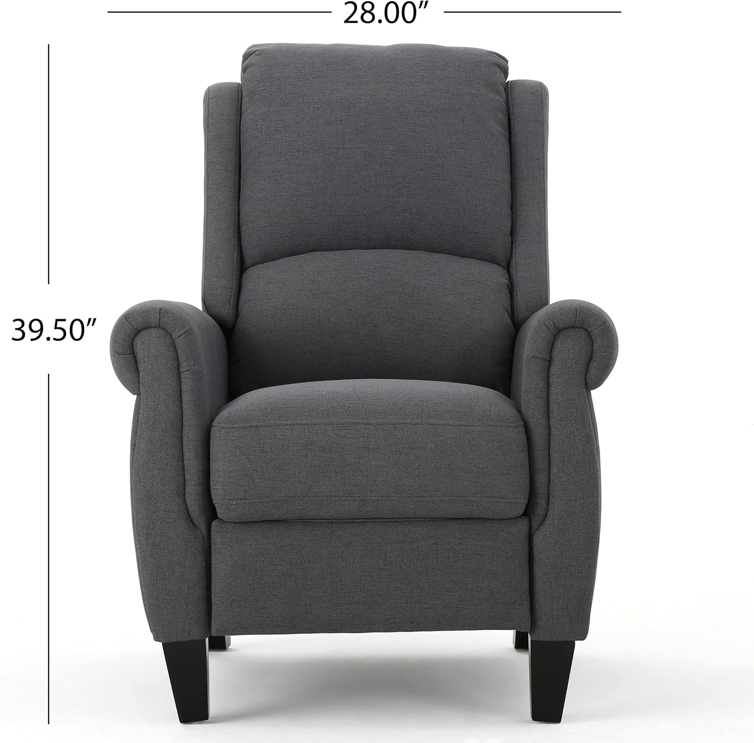 Harrah Fabric Recliner, Charcoal