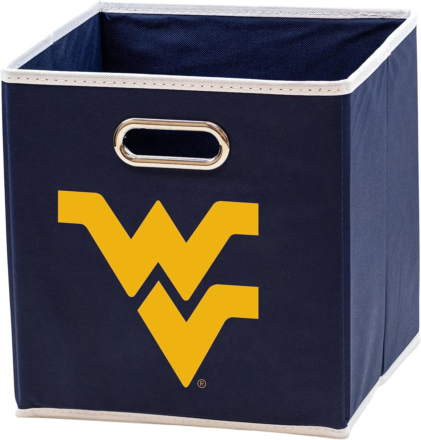 West Virginia University Navy Blue Cotton Fabric Storage Cube
