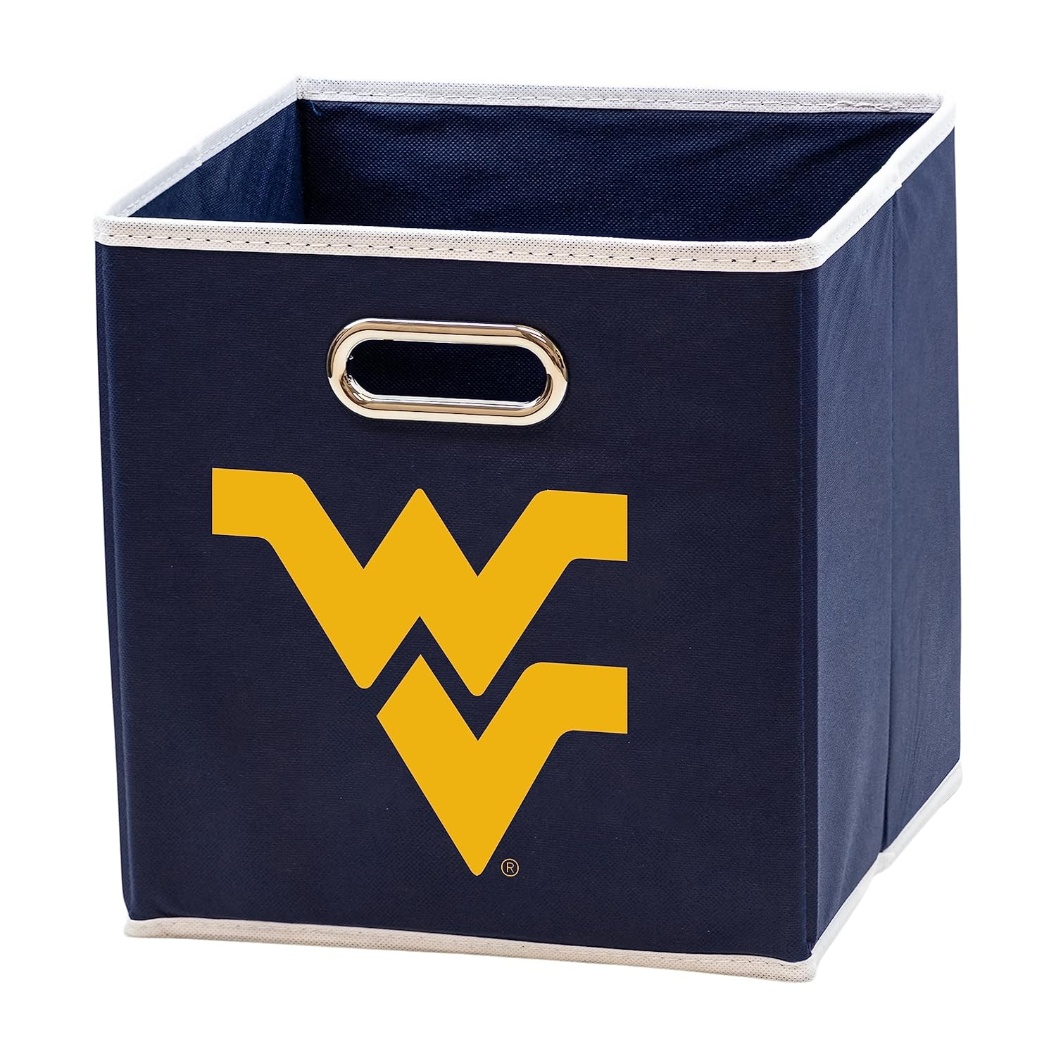 West Virginia University Navy Blue Cotton Fabric Storage Cube