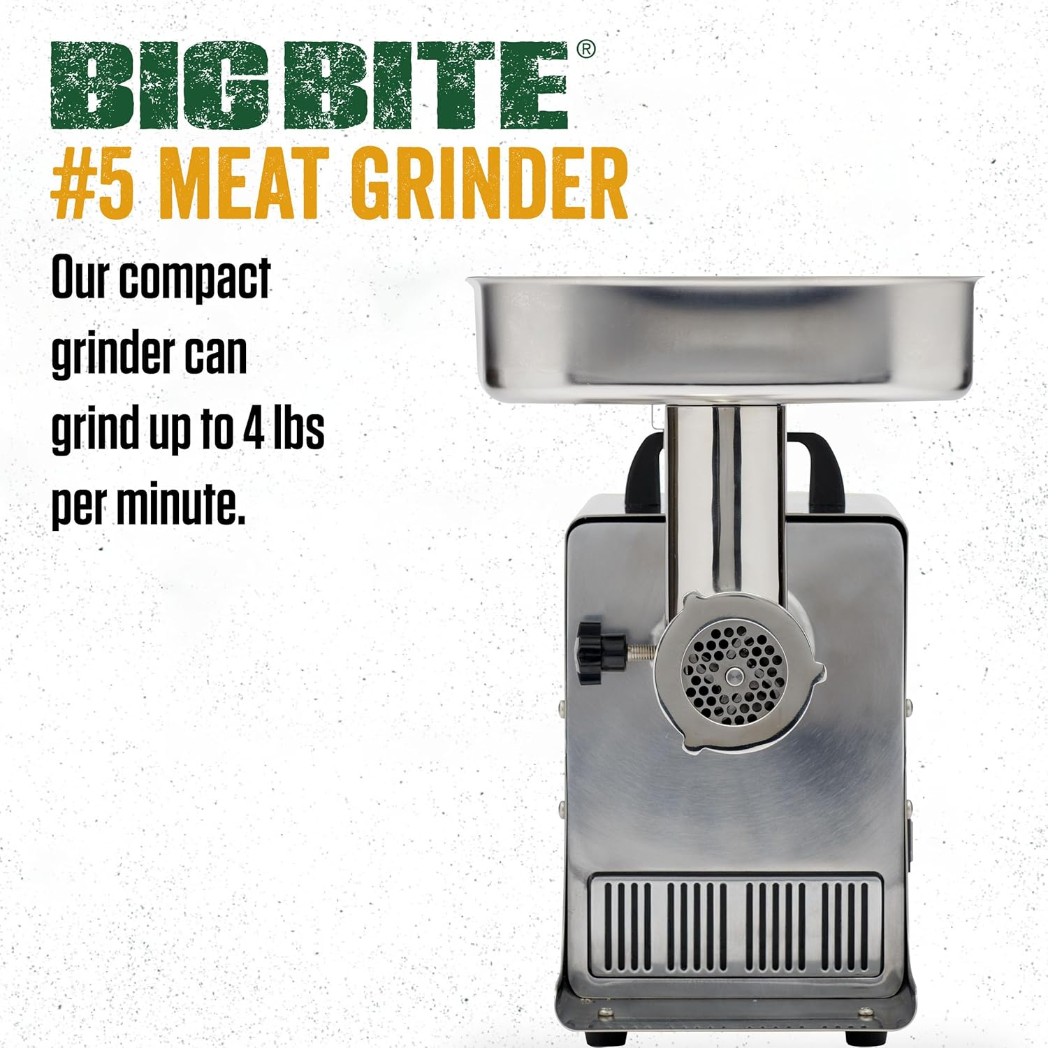 LEM BigBite #5 Electric Meat Grinder, 0.35 HP, Stainless Steel, 1 Count