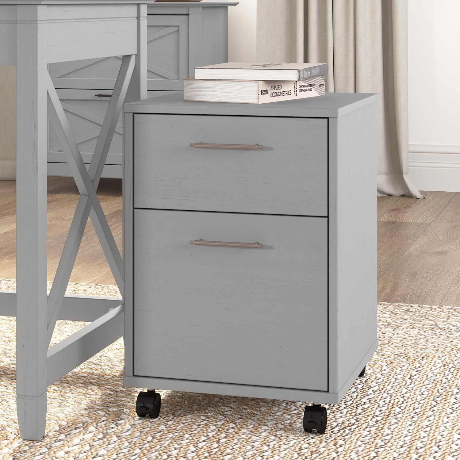 Bush Furniture Key West Mobile File Cabinet, 2 Drawer, Cape Cod Gray