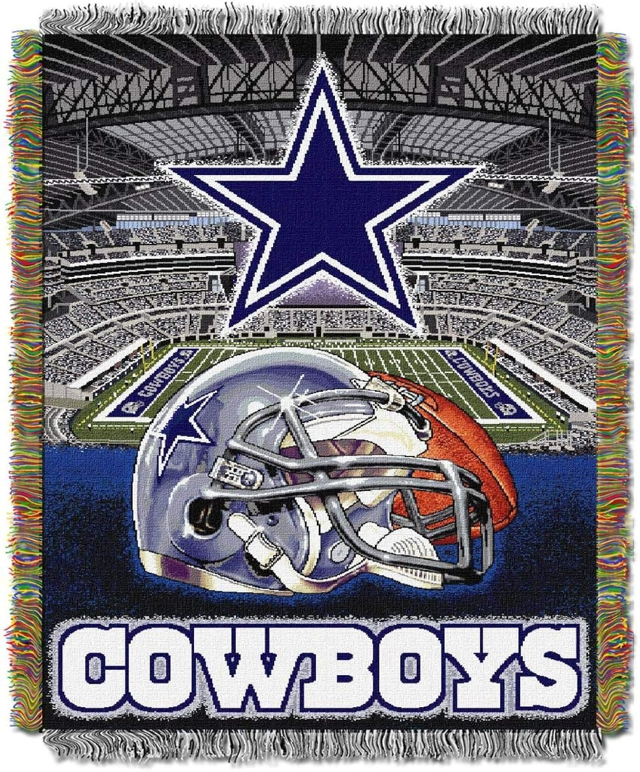 Northwest NFL Dallas Cowboys Unisex-Adult Woven Tapestry Throw Blanket, 48" x 60", Home Field Advantage