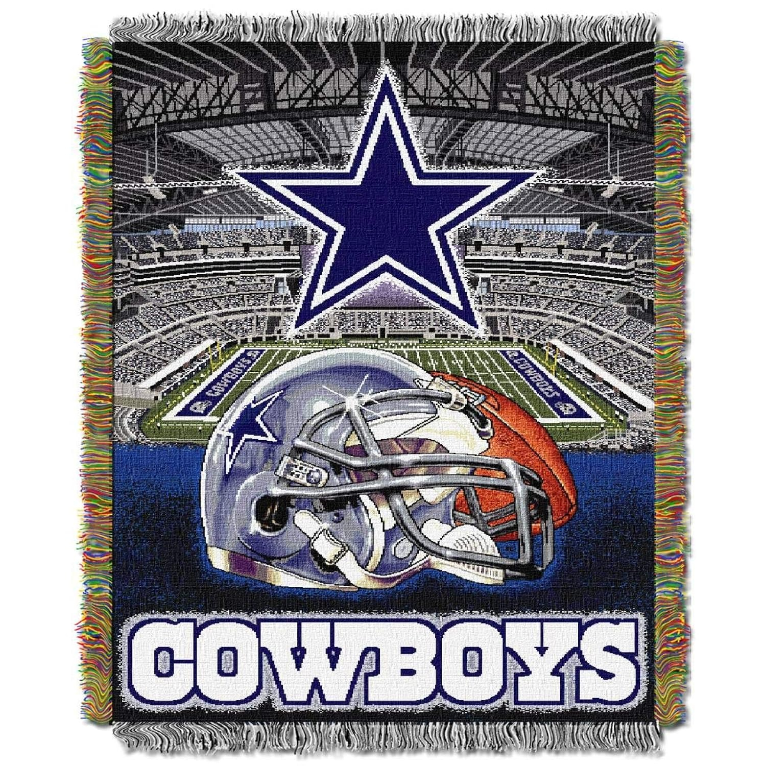 Northwest NFL Dallas Cowboys Unisex-Adult Woven Tapestry Throw Blanket, 48" x 60", Home Field Advantage