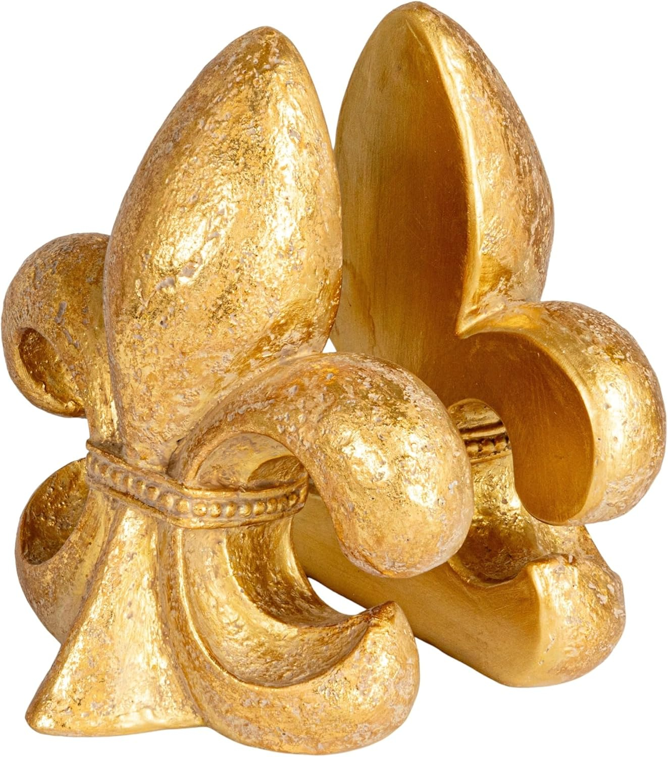 Gold Fleur de Lis Resin Decorative Bookends