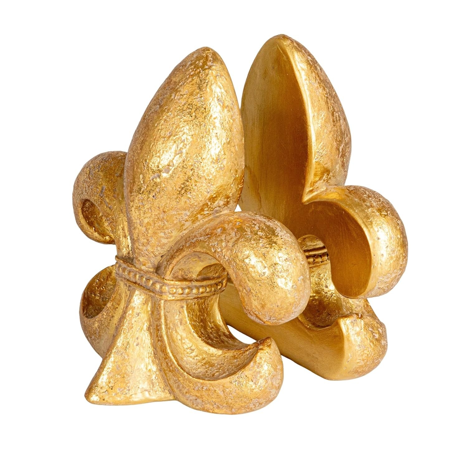 Gold Fleur de Lis Resin Decorative Bookends