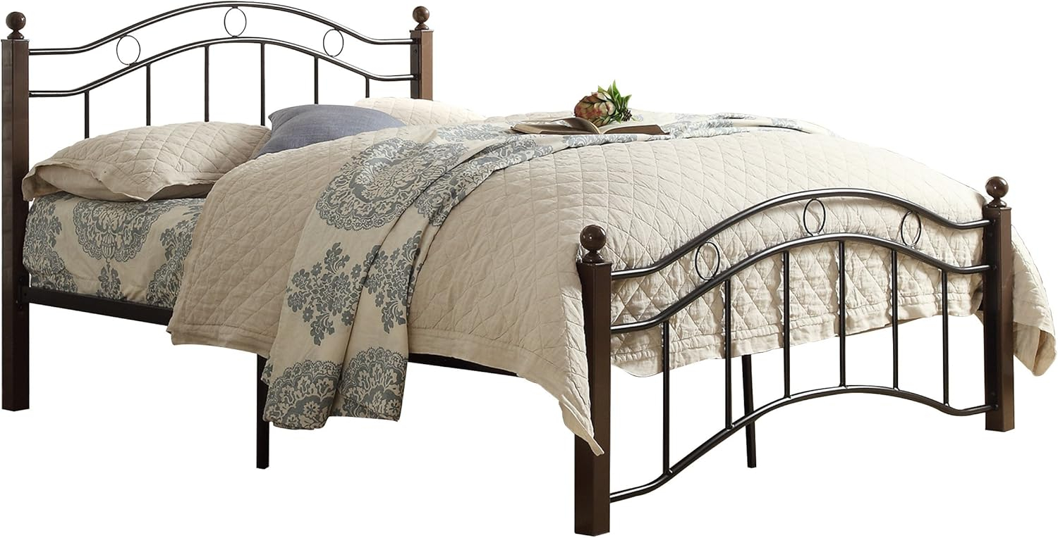 Weston Home Lexicon Averny Traditional Metal Frame Full Platform Bed in Black