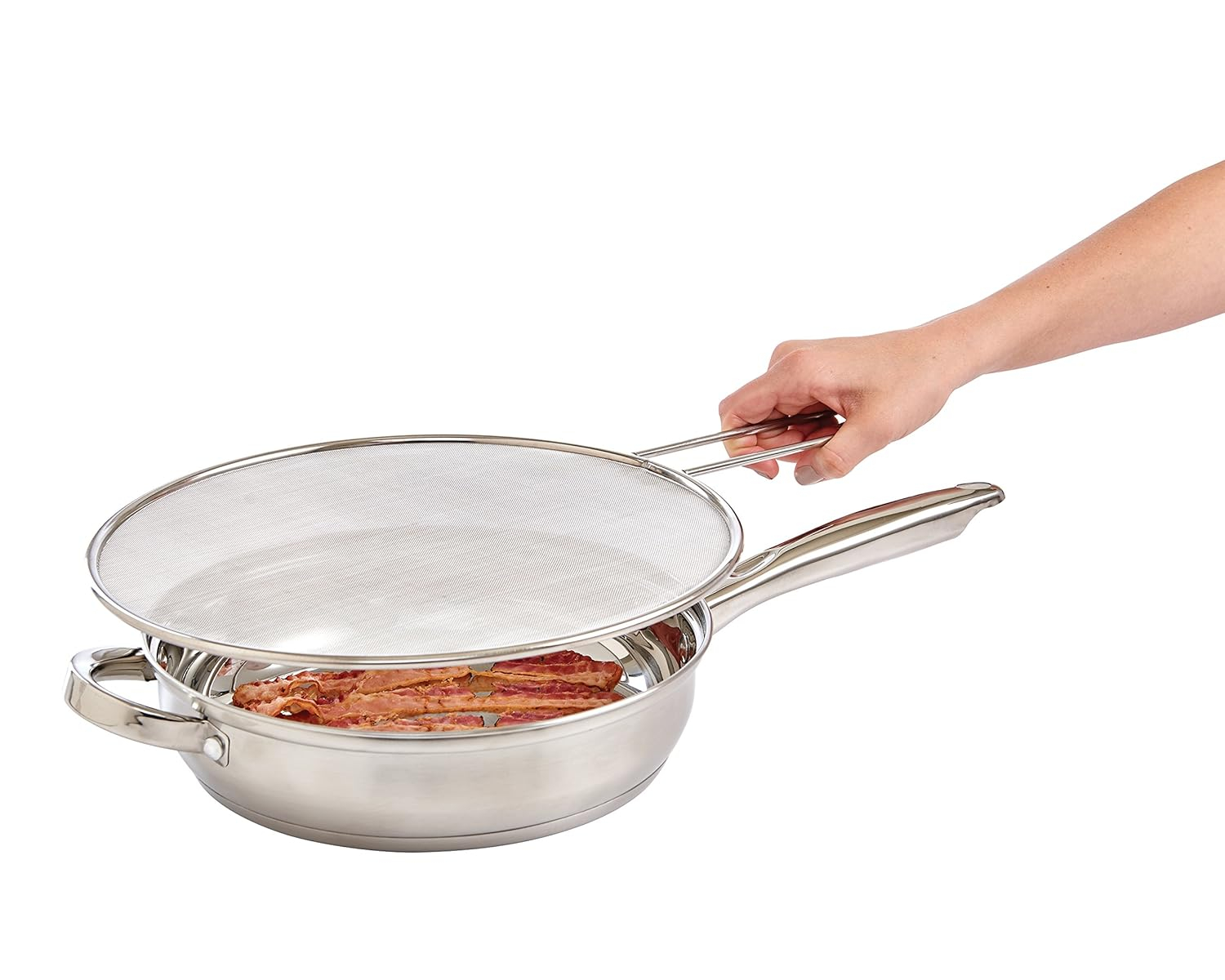 9-Inch Silver Stainless Steel Splatter Screen Guard