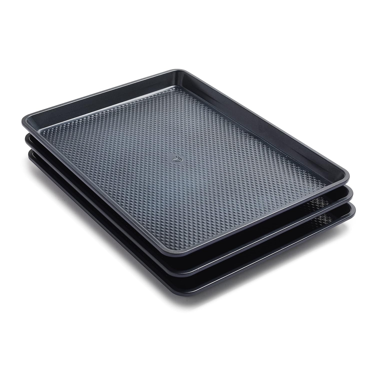 Blue Diamond Bakeware Diamond Infused Ceramic Nonstick, 3 Piece Half Cookie Sheet Baking Pan Set, Dishwasher Safe and Freezer Safe, PFAS-Free, Blue