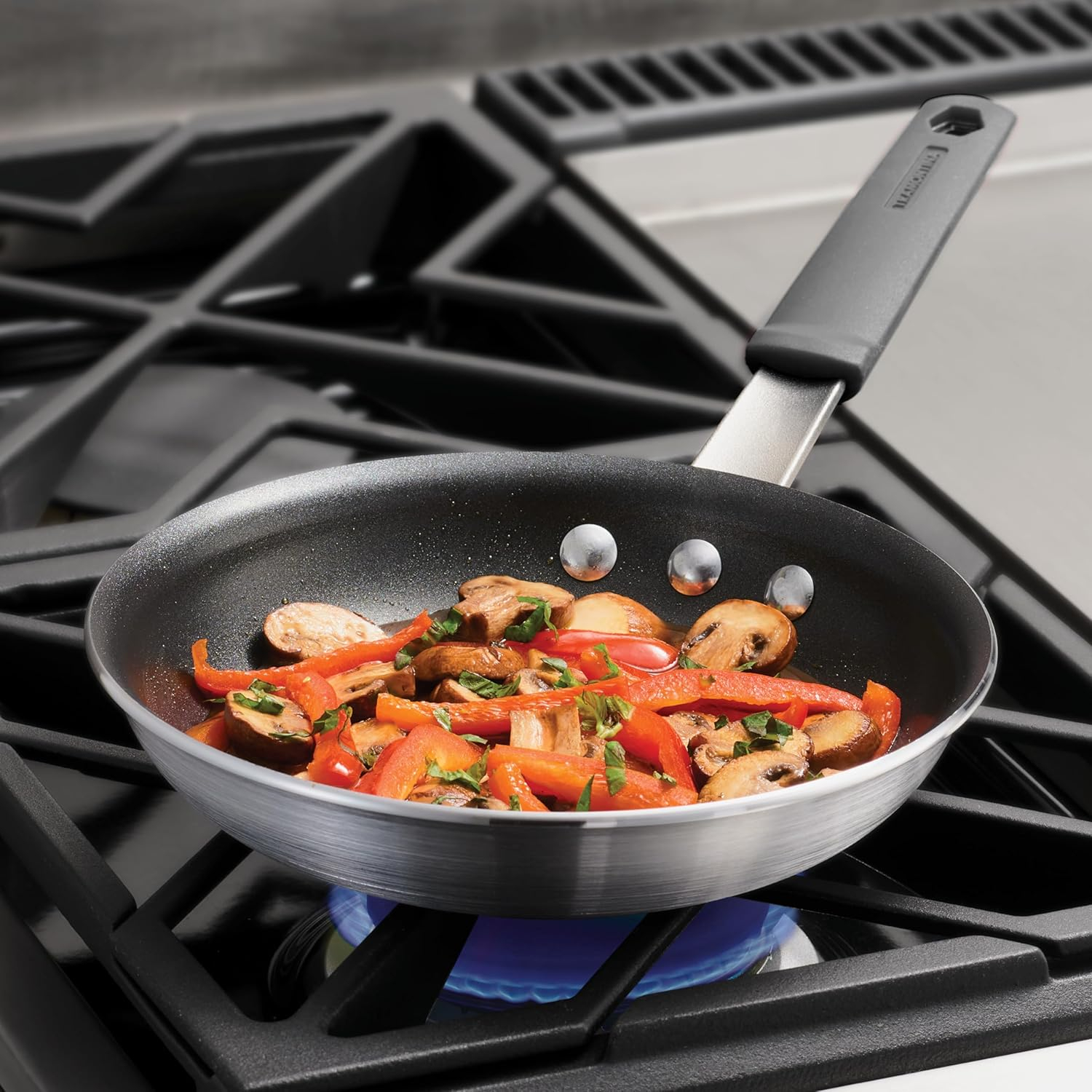 Tramontina Professional 8-Inch Non Stick Small Frying Pan, Heavy-Gauge Aluminum Skillet with Reinforced Nonstick Coating, Gray Handle, Dishwasher and Oven Safe