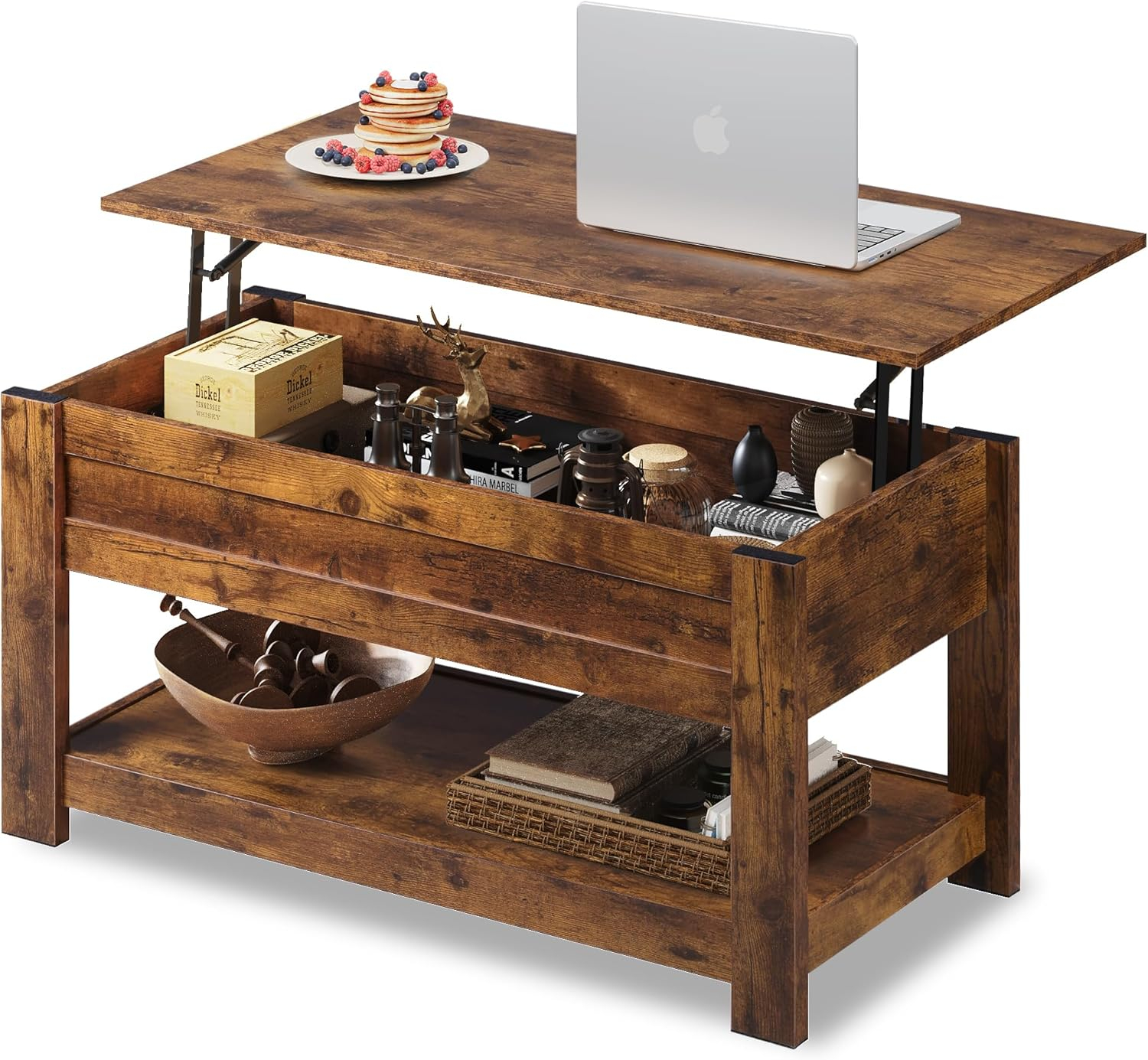 Millwood Pines Coffee Table, 39" Lift Top Coffee Table With Hidden Compartment And Storage Shelf For Living Room