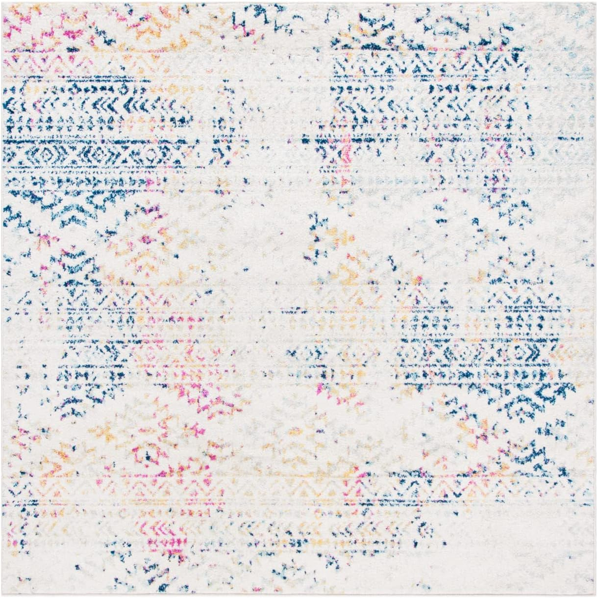 SAFAVIEH Tulum Lakisha Oriental Area Rug, Ivory/Blue, 11' x 11' Square