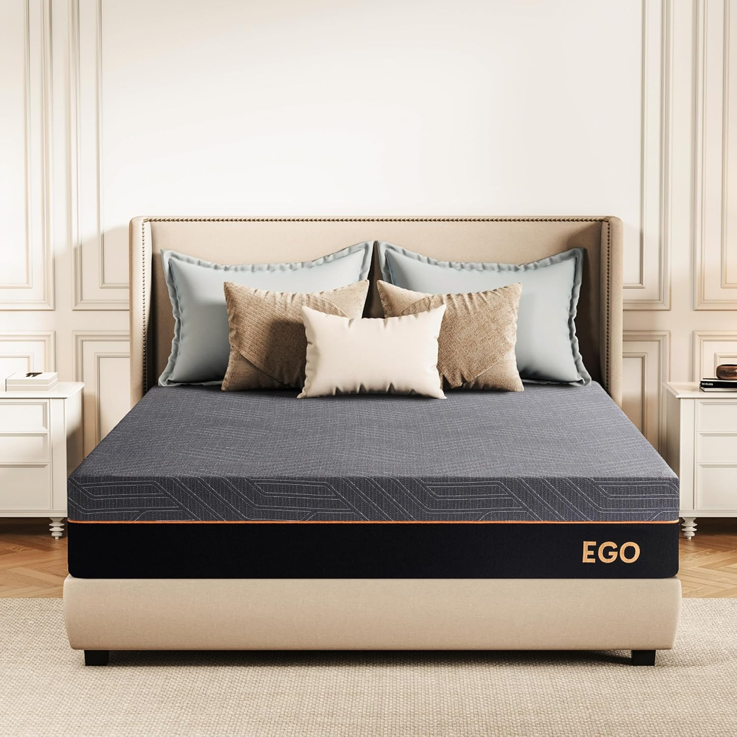 MLILY Ego Black 12 inch King Mattress in a Box, Gel Memory Foam Mattress, Medium