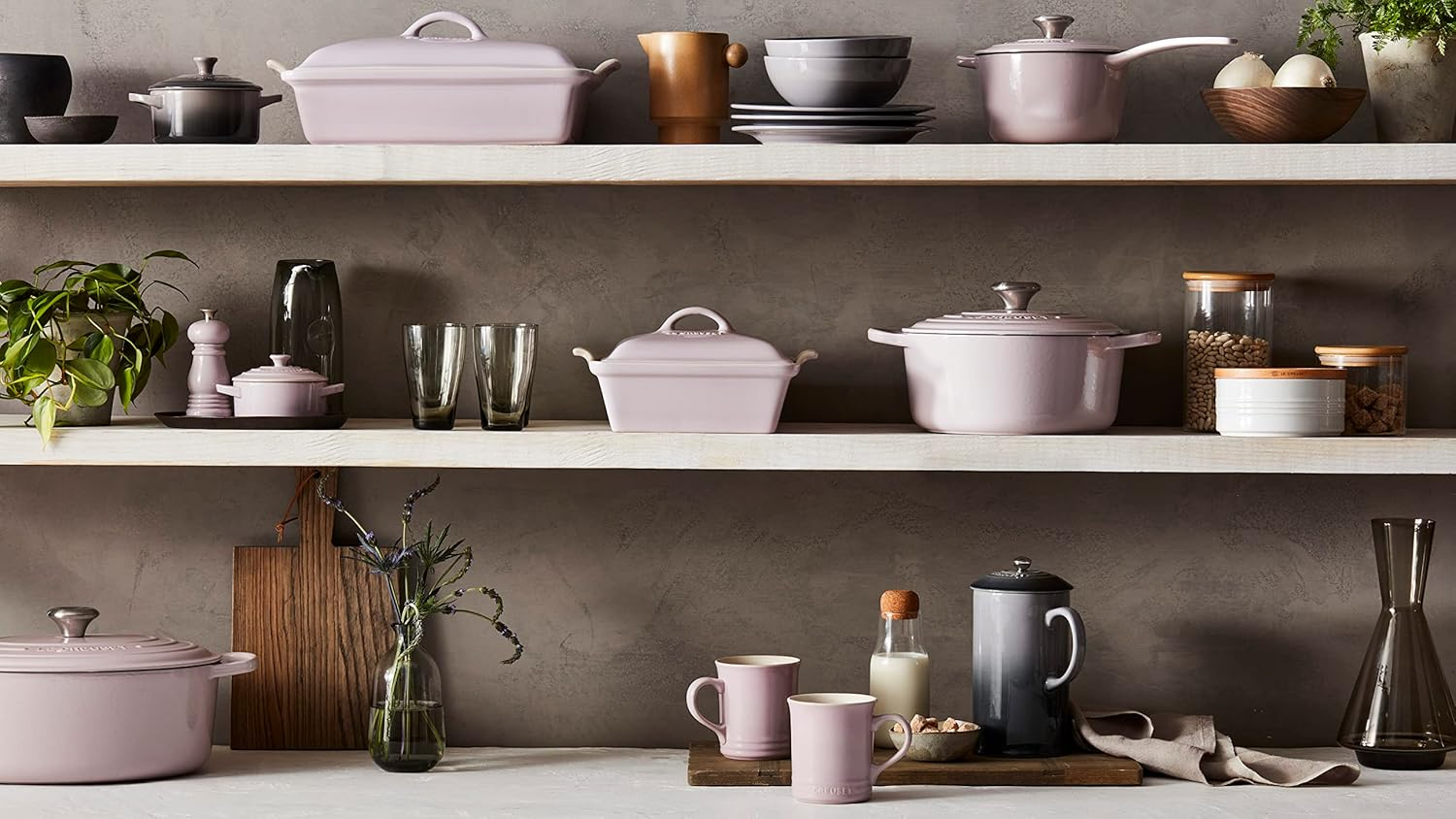 Le Creuset Shallot Pink Round Silicone Coaster Set