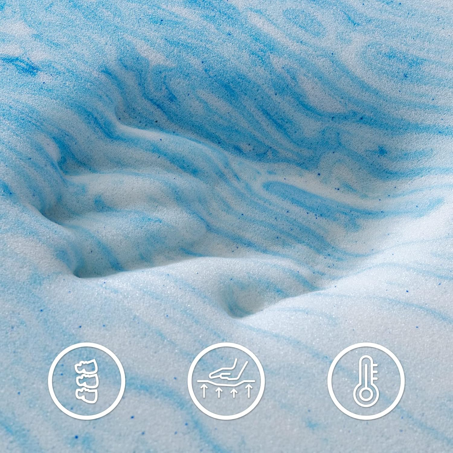 Full Size Blue Gel Memory Foam Mattress Topper