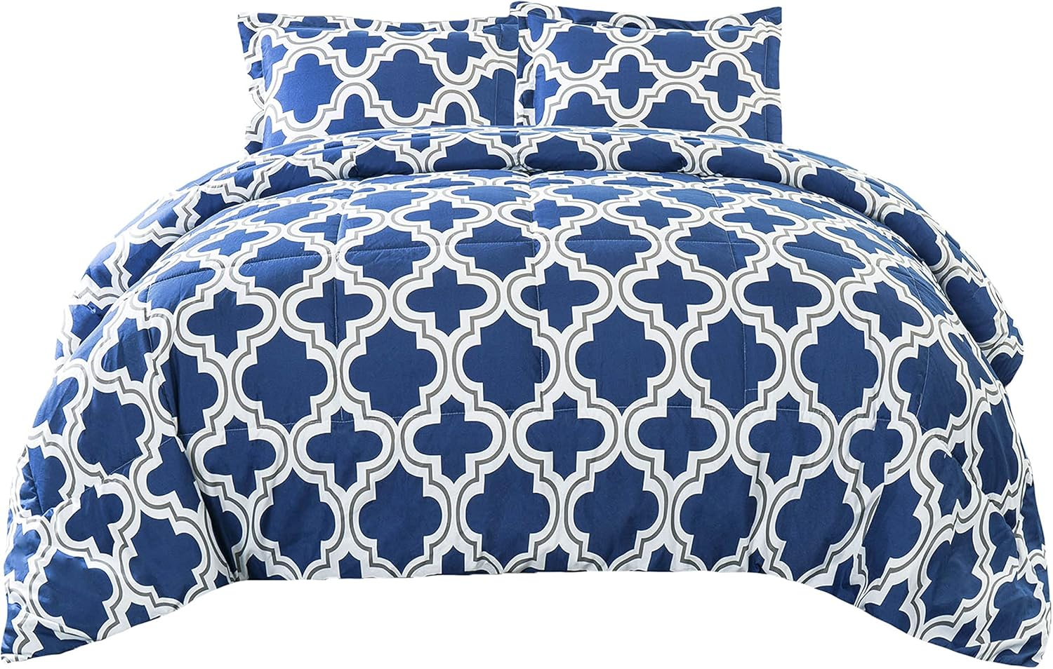 Superior 3 Piece Down Alternative Comforter Set, Twin/Twin XL, Navy Blue