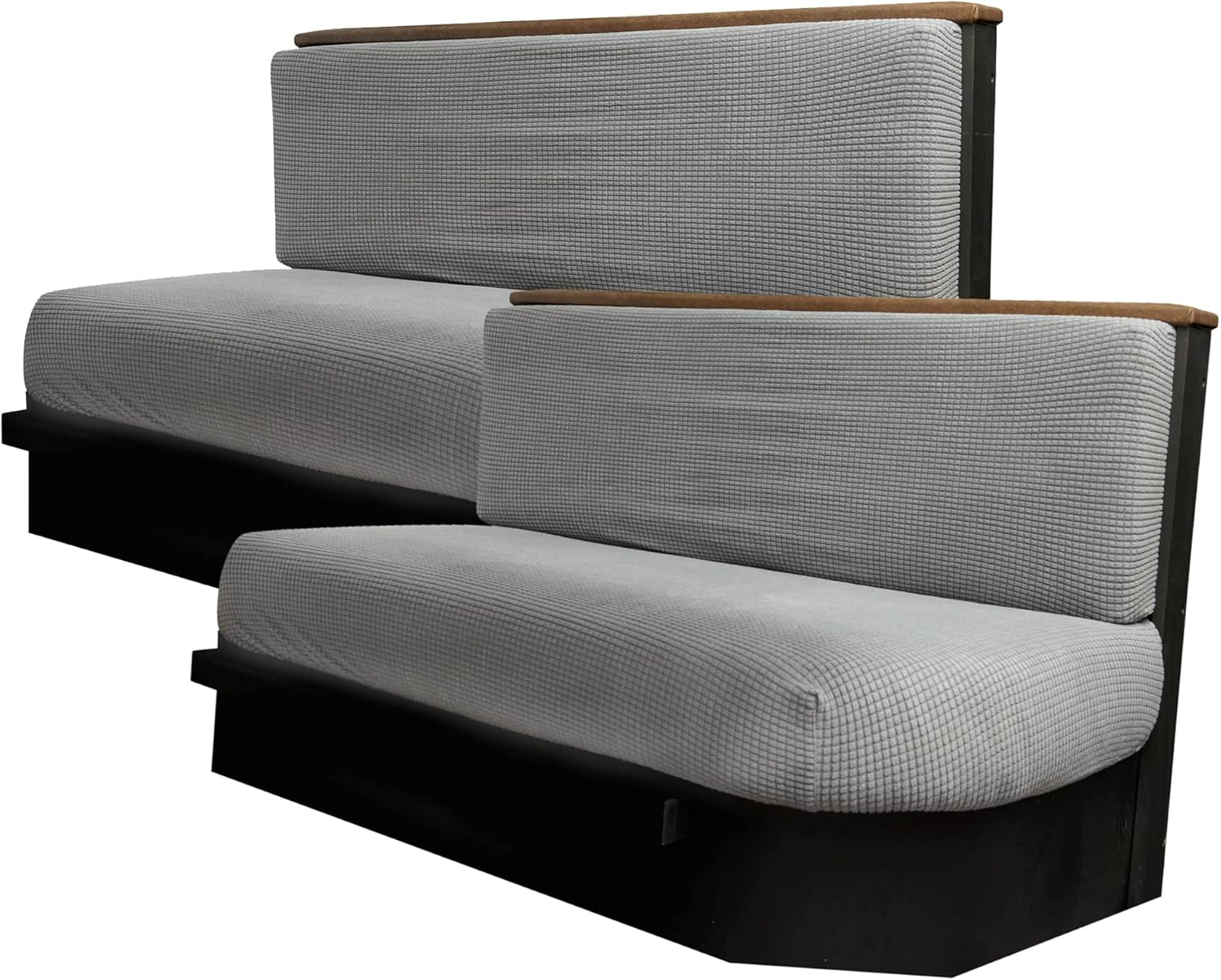 Hudson Comfort RV Dinette Cushion Covers - Microfiber Stretchable Fabric Designed to Fit Wide Variety of Seats - Camper Cushion Slipcovers - Includes 2 Backrest Covers & 2 Bench Covers (Sand, 2 Sets)