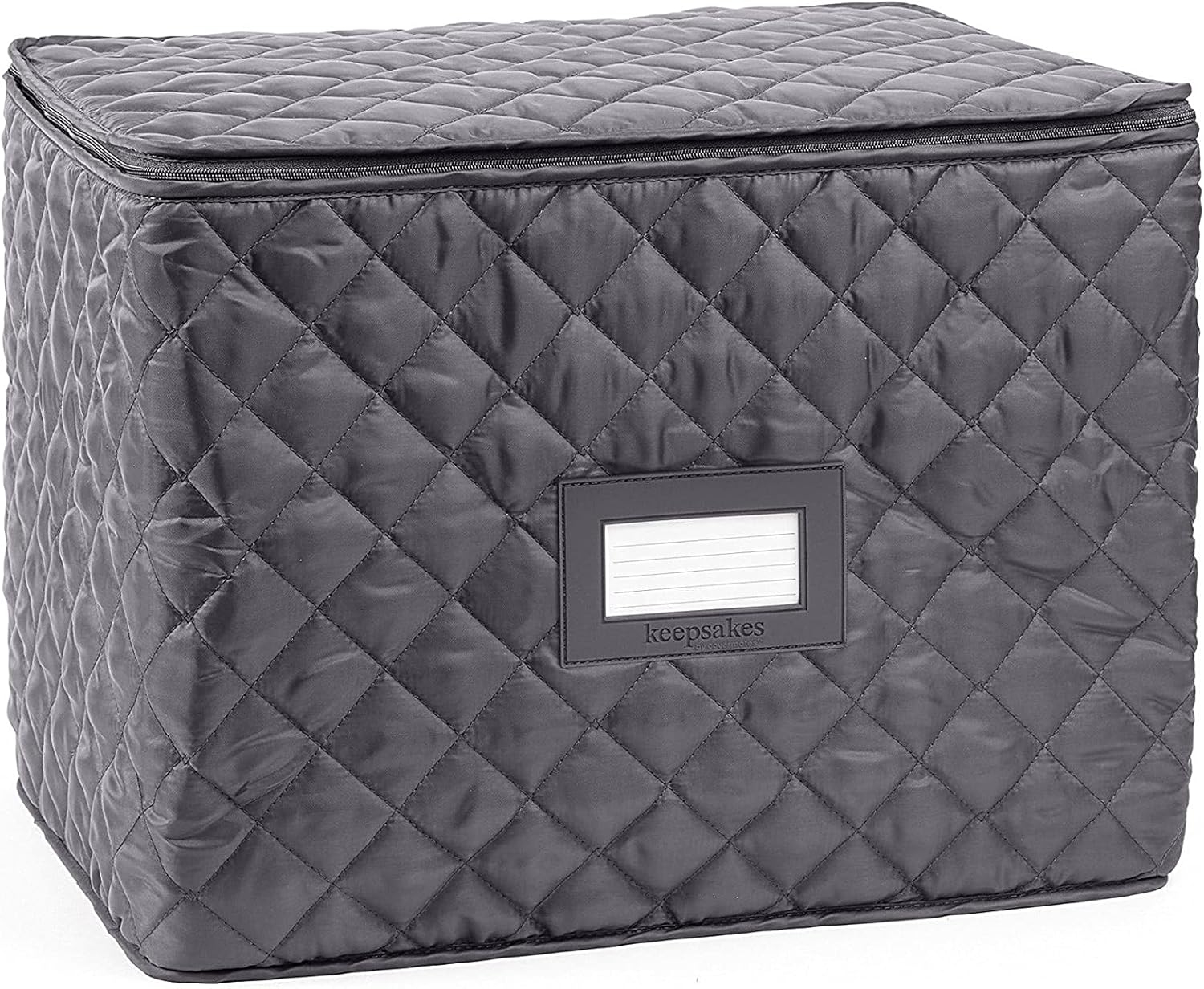 Covermates Keepsakes - Adjustable Glassware Storage - Padded Protection - ID Window - Stain Resistant - Machine Washable - China Storage, Slate