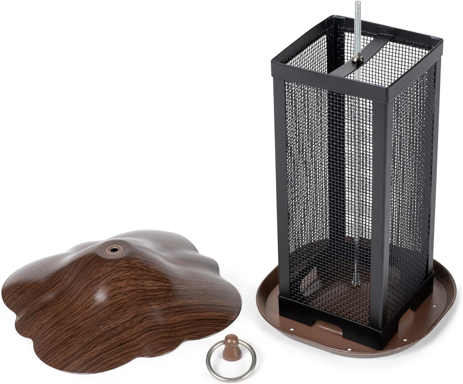 Cottage Garden Hanging 11 inch Cherry Woodgrain Finish Heavy Duty Mesh Metal 3 Lb. Bird Feeder