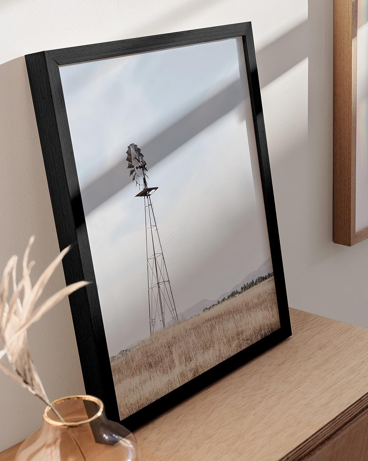 HAUS AND HUES Windmill Pictures Wall Decor - Farmhouse Pictures Wall Decor, Barn Pictures Wall Art, Western Pictures Wall Decor, Country Wall Pictures, Farm Scene Pictures For Wall (12x16, Unframed)