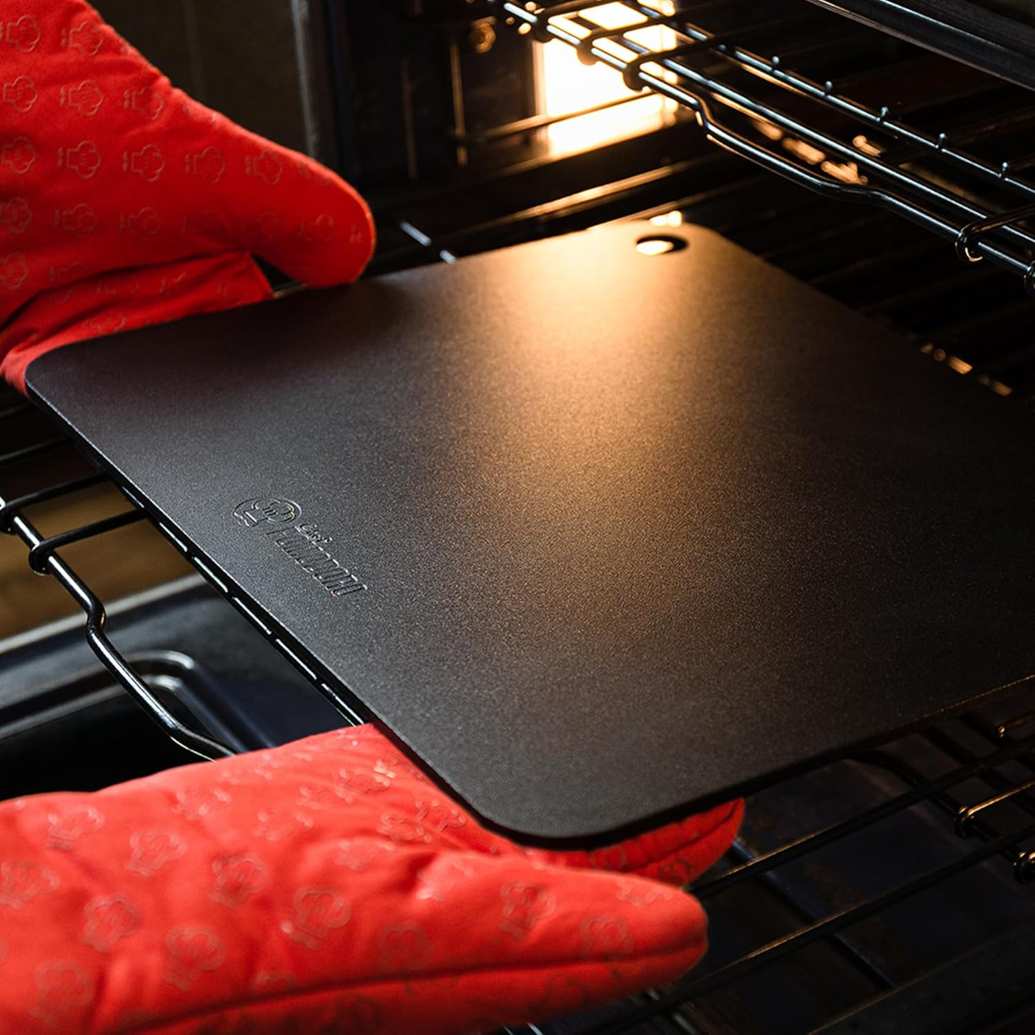 Chef Pomodoro Pizza Steel for Oven, 16 x 13.5 x 0.25 Thick, Baking Steel for Grill, Original Artisan Pizza Stone