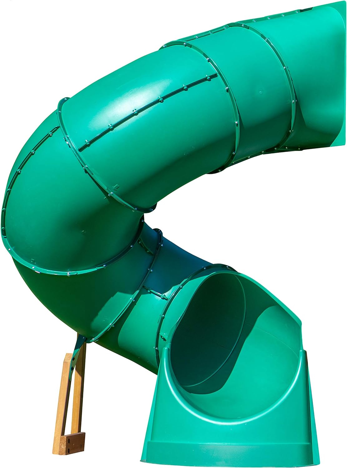 Green Tall Spiral Plastic Tube Slide for 5 Ft. Deck Height