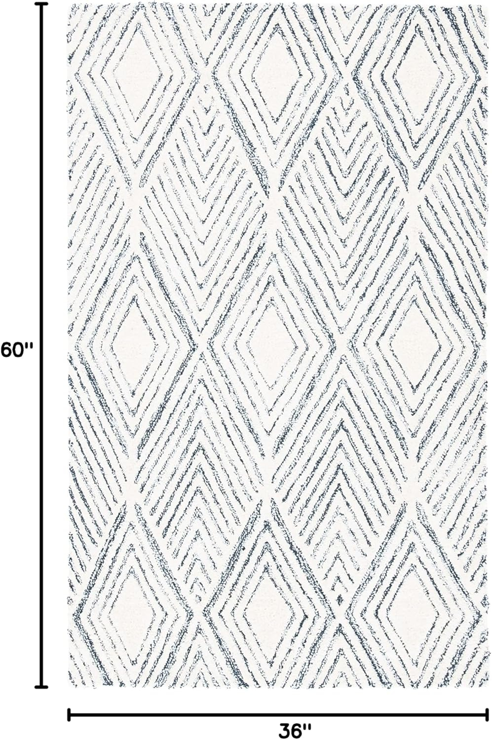 SAFAVIEH Abstract Jeneka Geometric Area Rug, Ivory/Charcoal, 3' x 5'