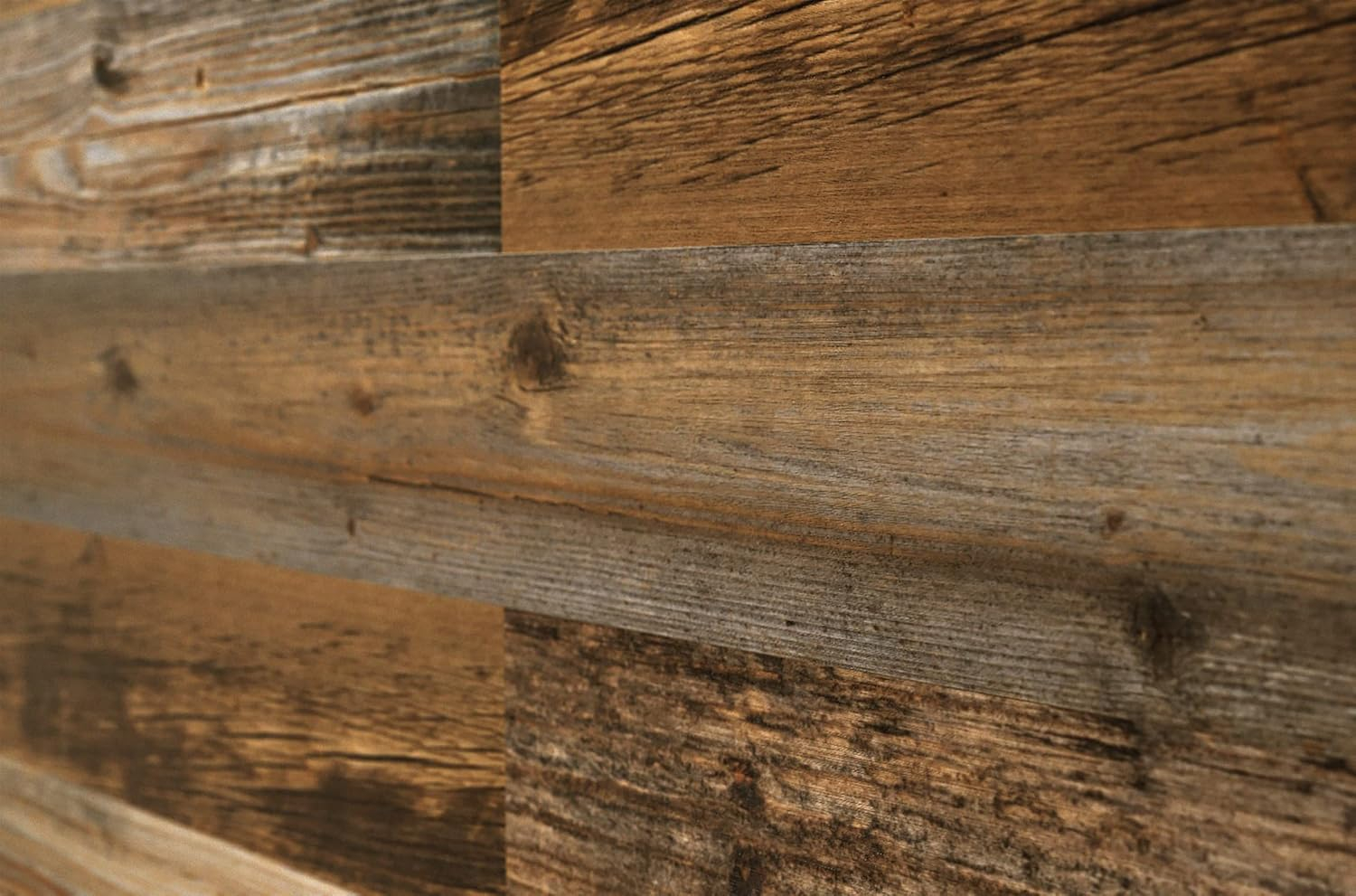 Grey Amber Reclaimed Wood Wall Panels, 46.5" x 5"