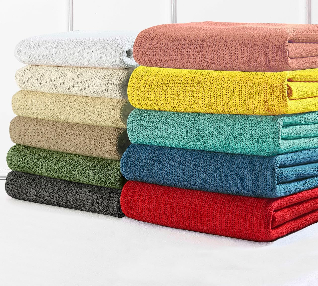 Fiesta Thermal Weave Cotton Twin Blanket in Classic White