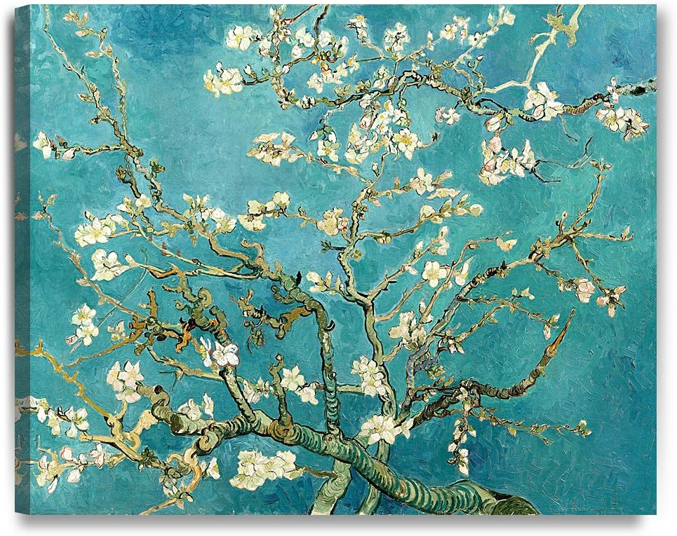 DECORARTS - Almond Blossom Tree - Vincent Van Gogh Art Reproduction. Giclee Canvas Prints Wall Art for Home Decor 30x24"