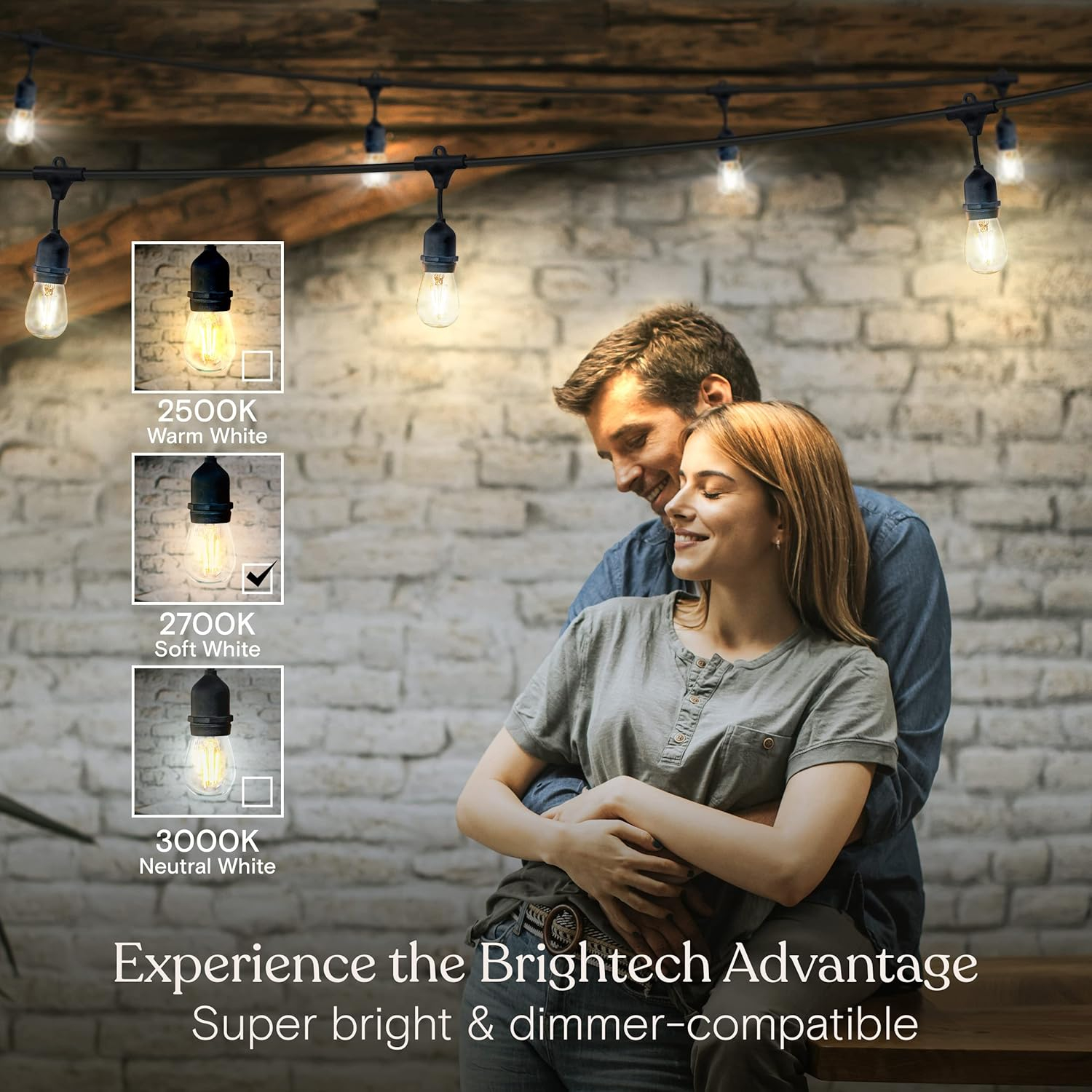 Vintage Italian Bistro Warm White LED String Lights, 48 ft